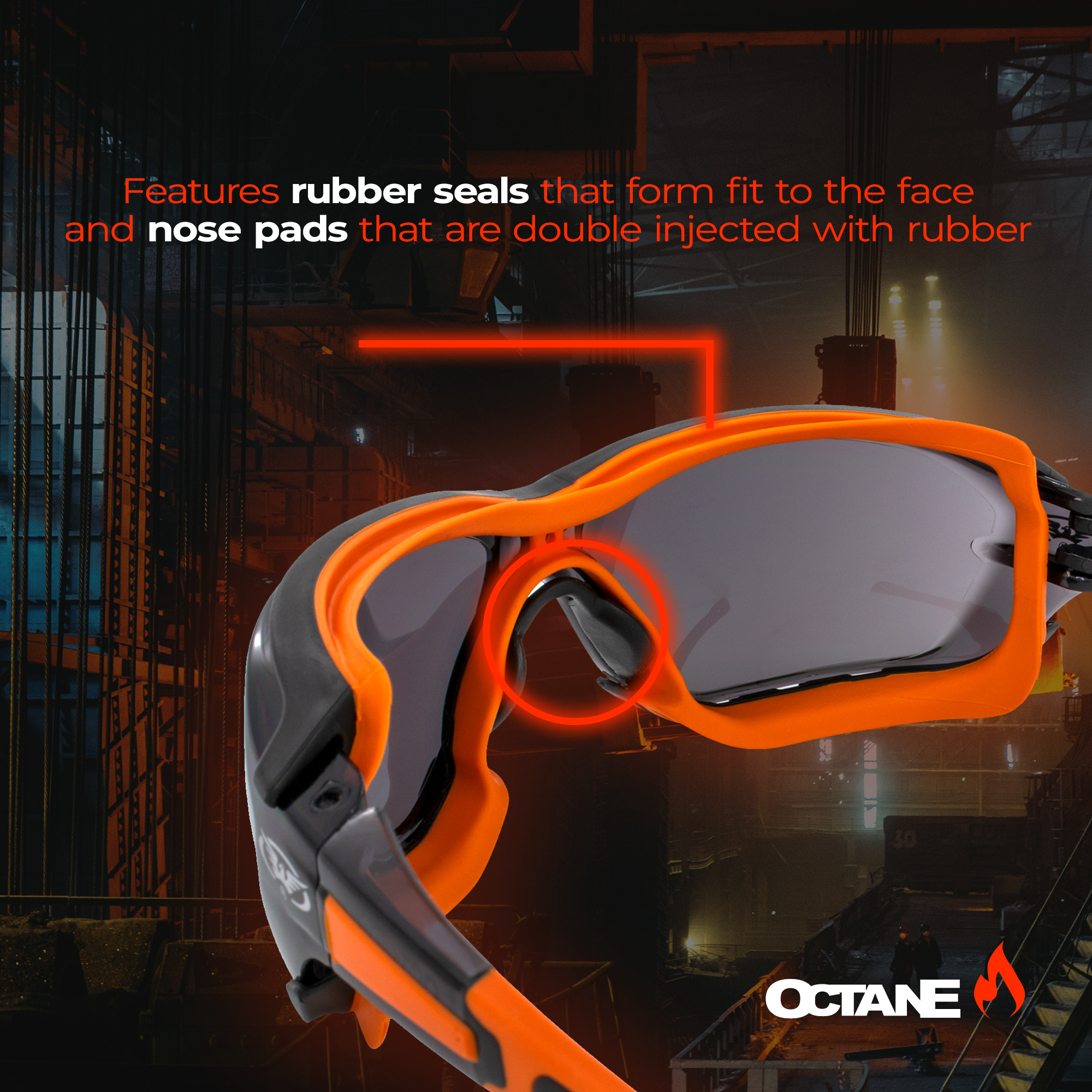 Global Vision Octane Anti-Fog Sport Motorcycle Sunglasses Red Frame w/ Smoke - Picture 13 of 24