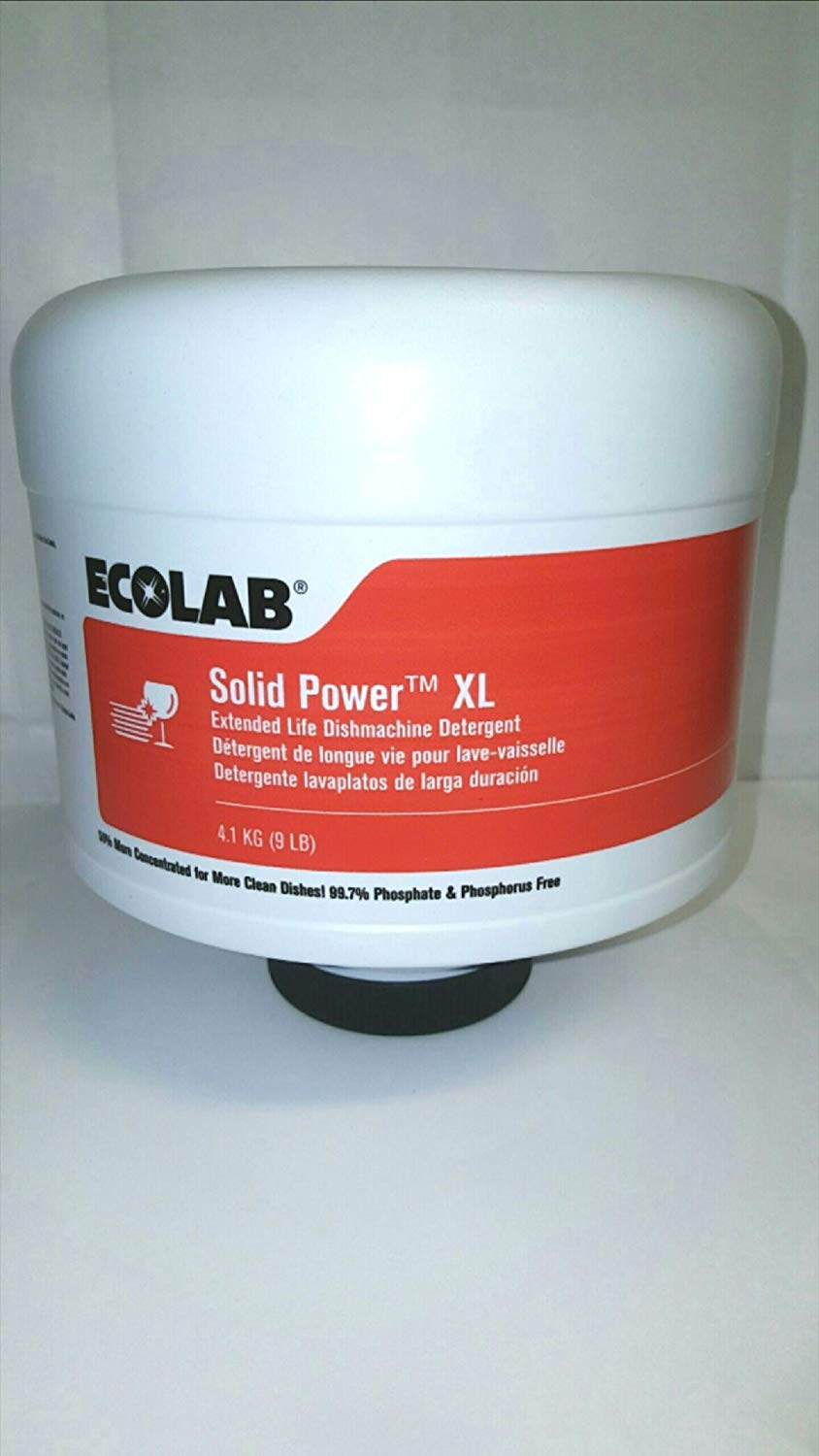 Ecolab Solid Power XL Dishwasher Detergent 9 Pounds 4/Case