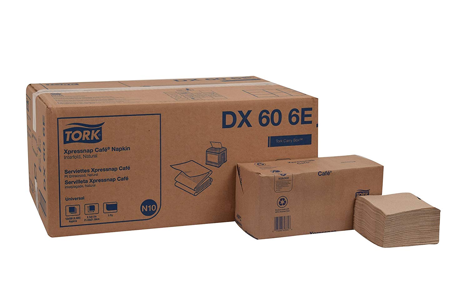 Tork DX606E Universal Xpressnap Cafe Interfold Napkin, Natural, 6000