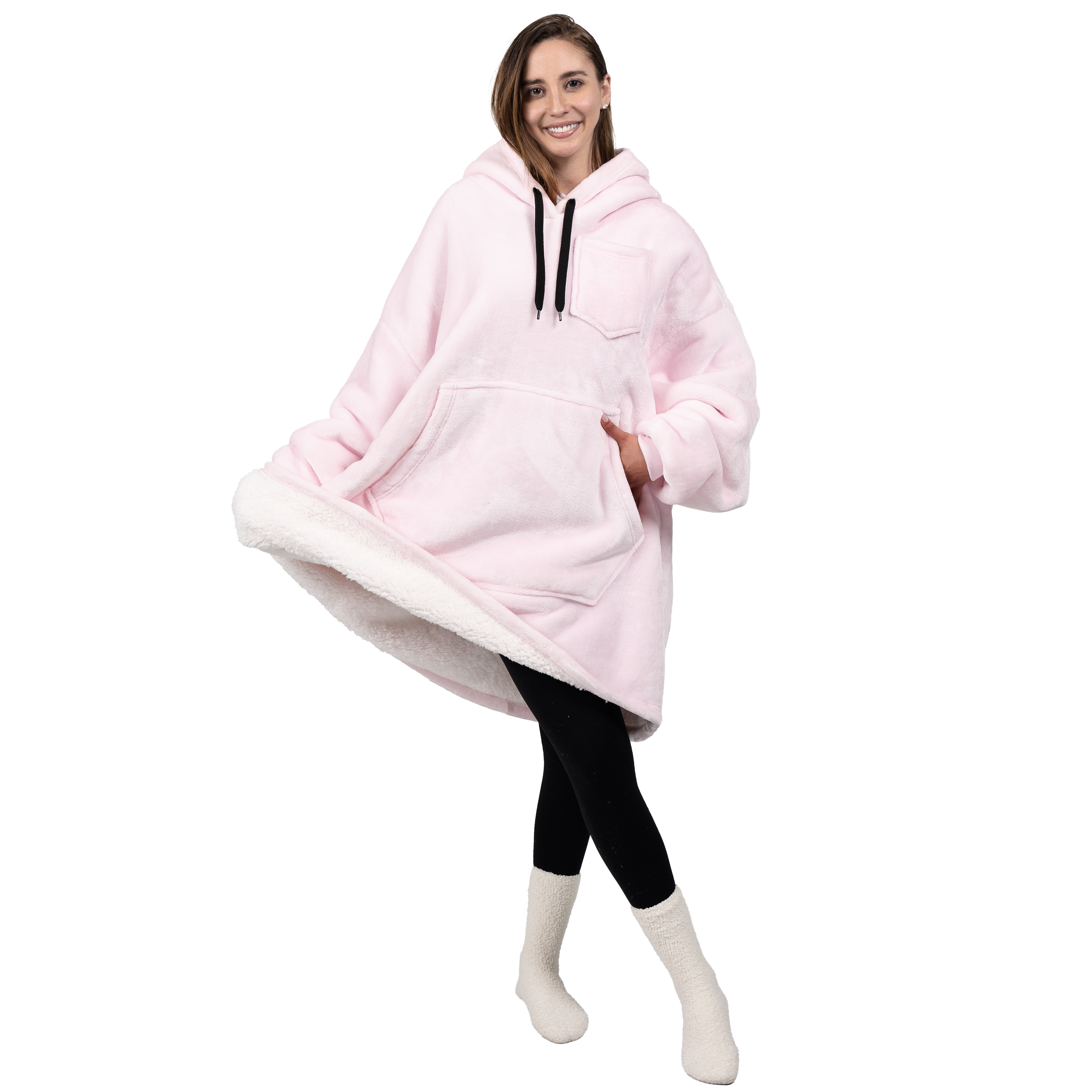 Blanket Sweatshirt Sherpa Plush Soft Comfy Fleece Oversized Hoodie Pocket Gift - Picture 68 of 117