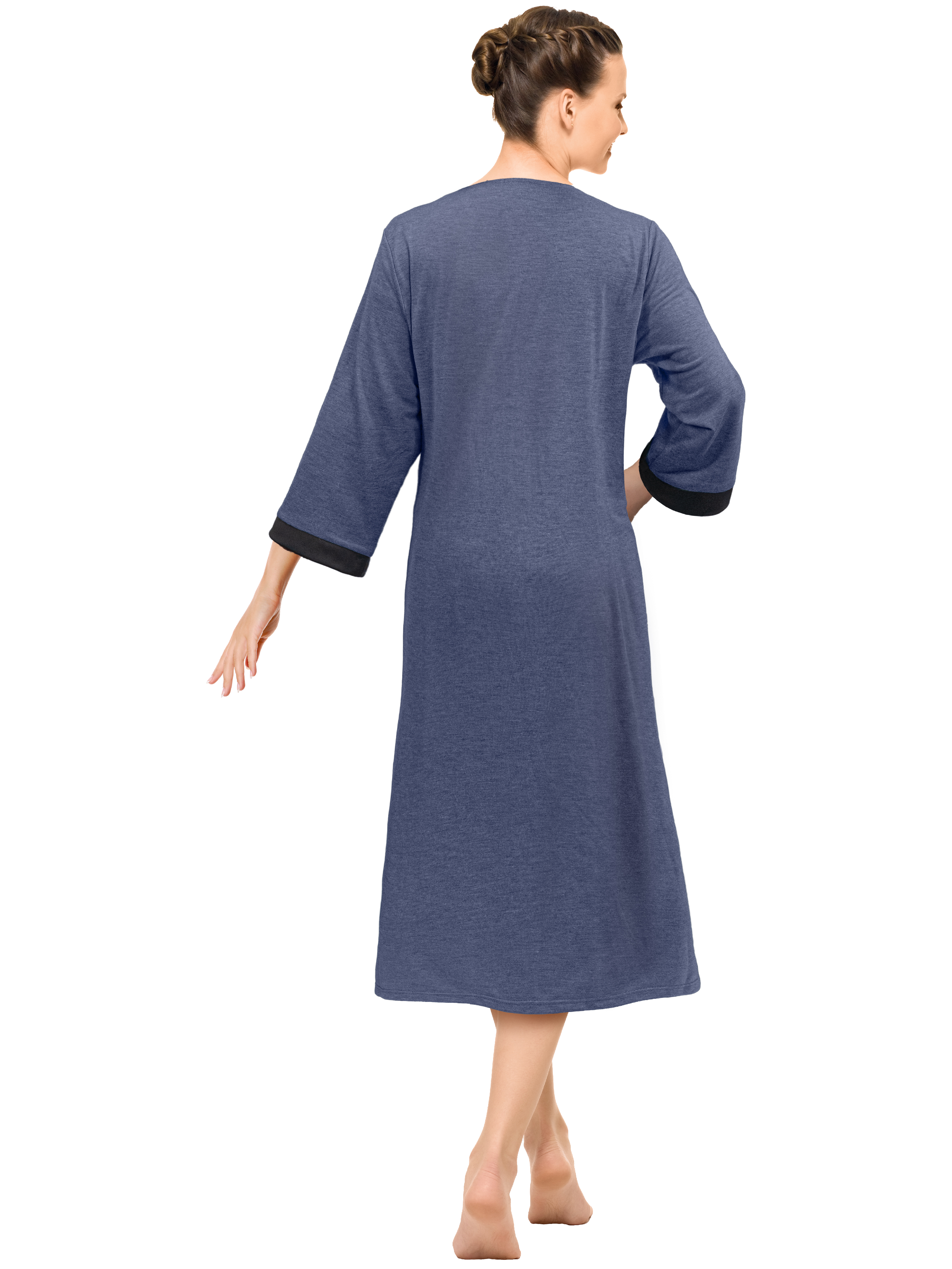 Mujeres Cremallera Abrigo Tumbona Cremallera Damas Bata Ligero Casa Abrigo Vestido - Imagen 19 de 40