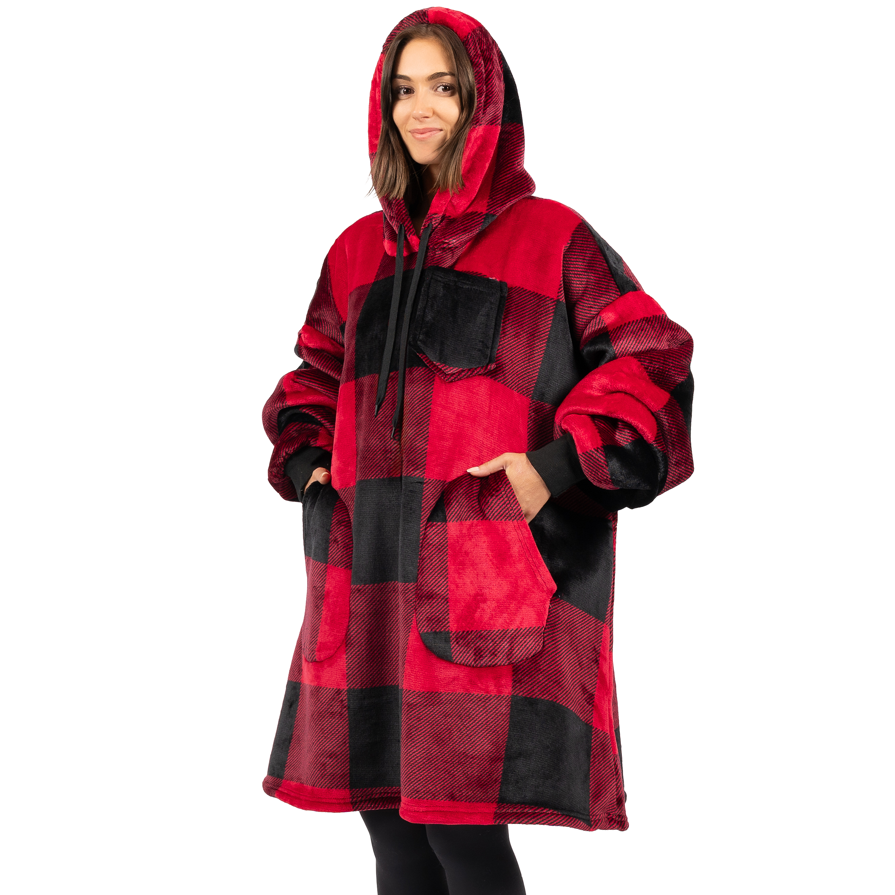 Manta Sudadera Sherpa Forro Felpa Suave Cómoda Vellón Gran Tamaño Sudadera con Capucha Bolsillo - Imagen 75 de 118