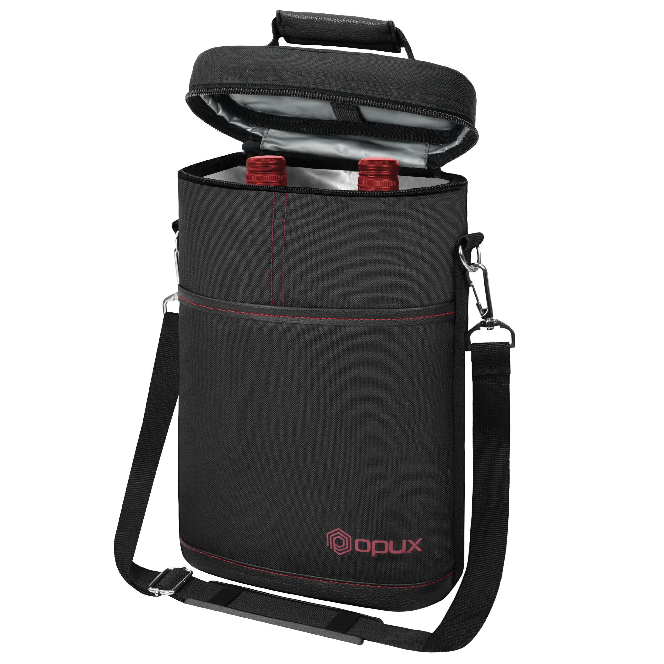 Insulated Wine Carrier Tote Bag Two 2 Bottle Padded Cooler Bag Travel Protection - Picture 2 of 85