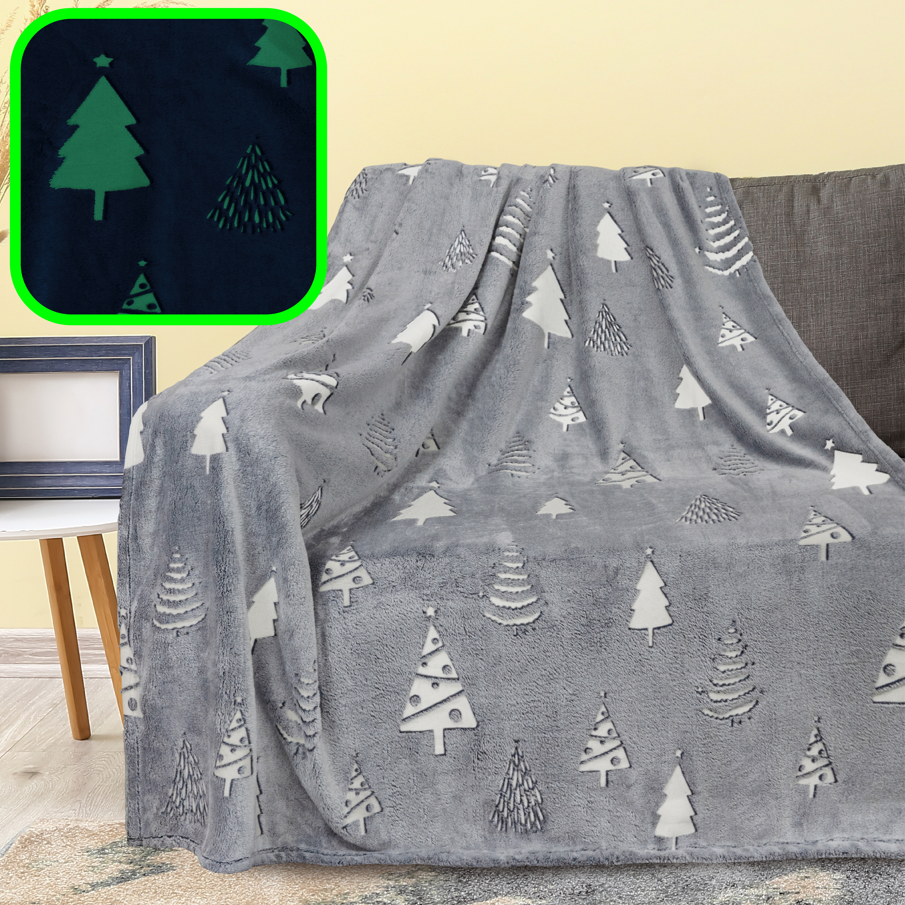 Glow in The Dark Throw Blanket for Kids Boys Girls Unicorn Dinosaur Space Stars - Picture 18 of 57