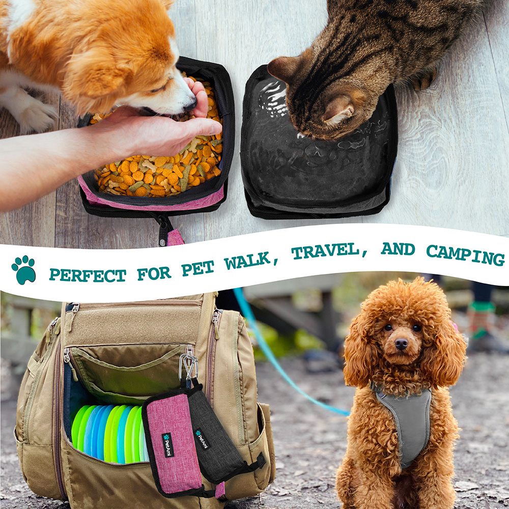 Travel Dog Bowl Collapsible Foldable Expand Water Dish for Pet Cat Food Hiking - Picture 21 of 41