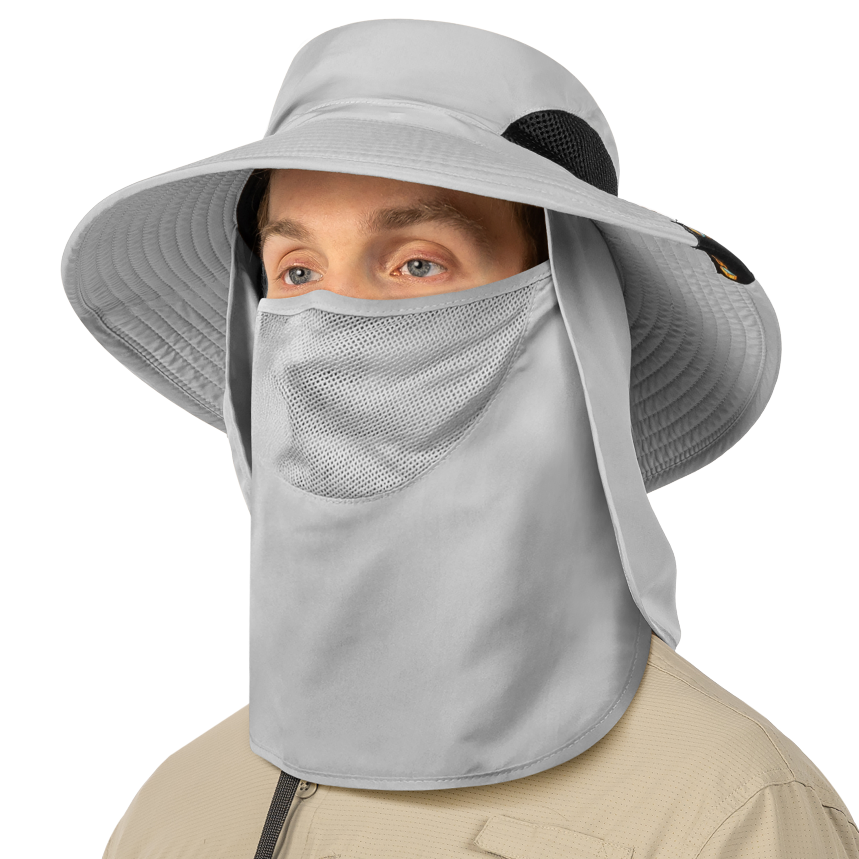 Men Women UV Protection Sun Hats Neck Face Flap Cap Wide Brim Fishing Bucket Hat - Picture 40 of 48