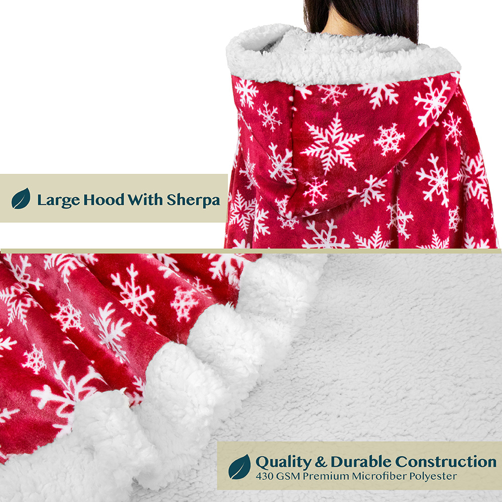 Manta portátil con capucha Angel Wrap para mujer acogedora poncho envolvente capucha tiro para adulto - Imagen 170 de 184