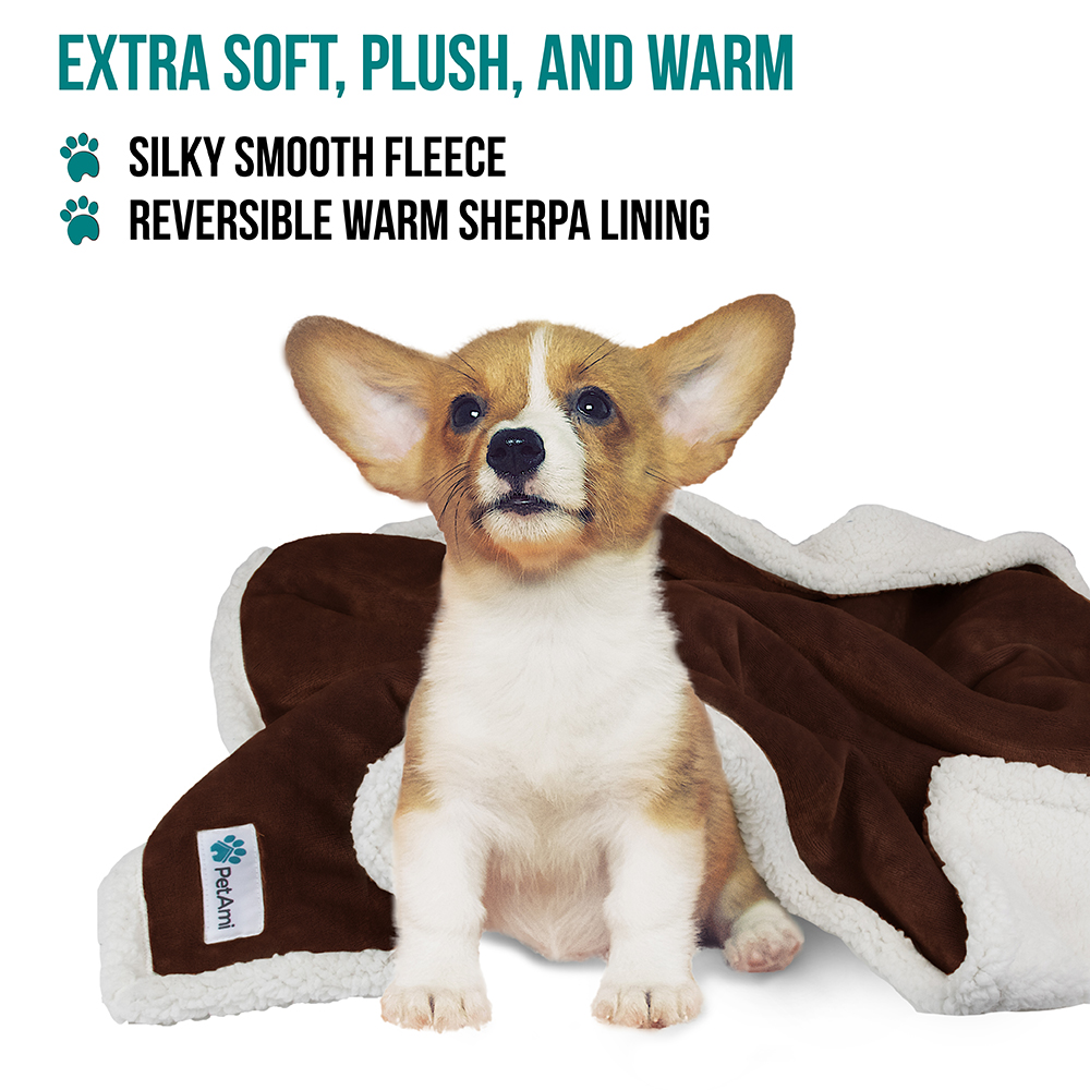 Haustierdecke für kleine mittelgroße Hunde Welpen Katze Kätzchen wendbar weiches Fleece Sherpa - Bild 20 von 70