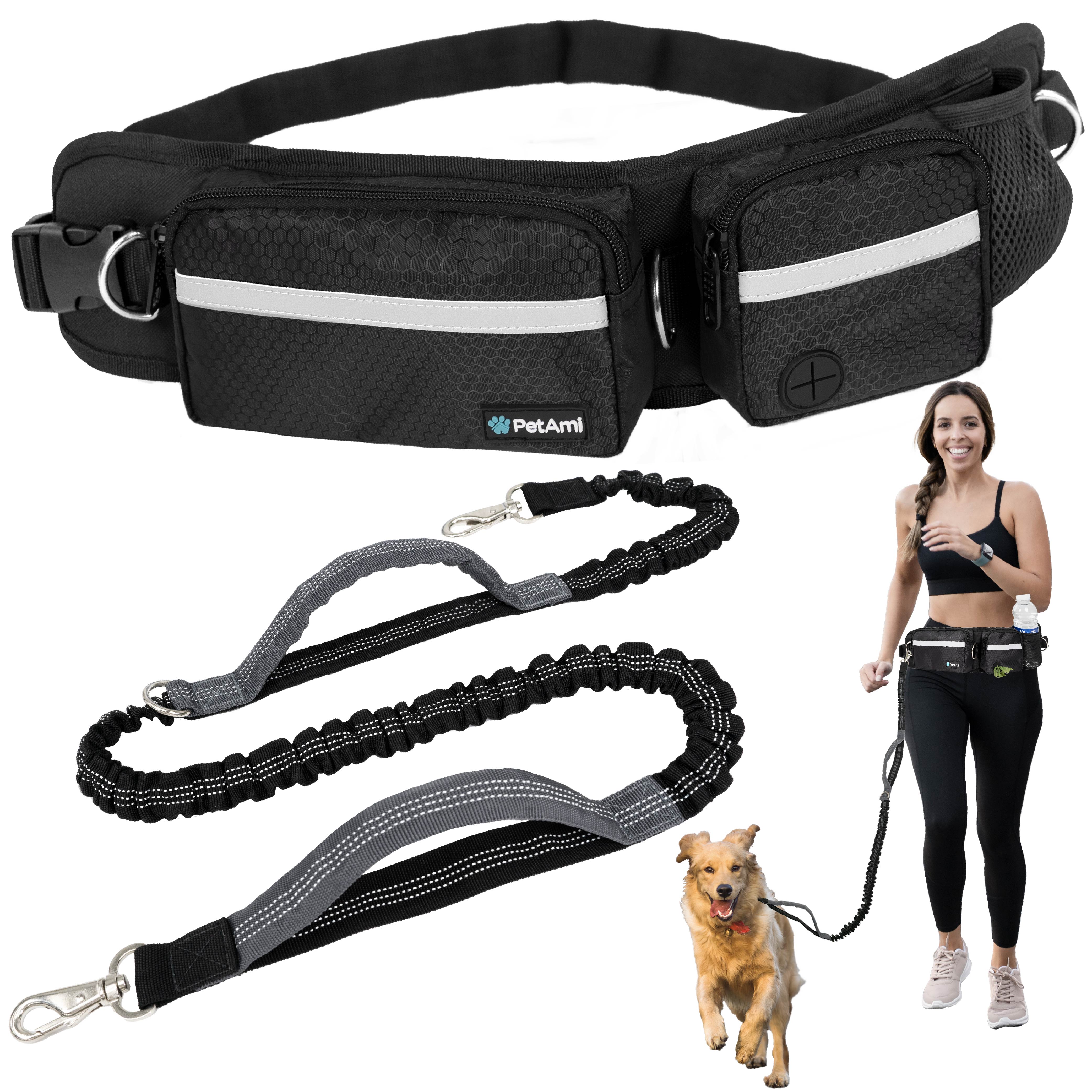 thumbnail image 2 of JC HOUSE Hands Free Dog Leash With Waist Belt Lifetime Replacement, Dual Handle Bungee Leash For Running, Jogging, Hiking And Walking, For Medium And Large Dogs 5118 2 of 14