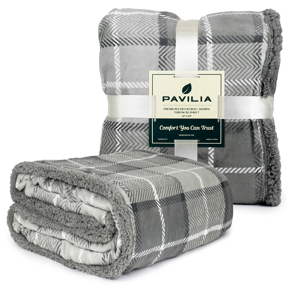 Plaid Buffalo Checker Christmas Throw Blanket Soft Sherpa Fleece for