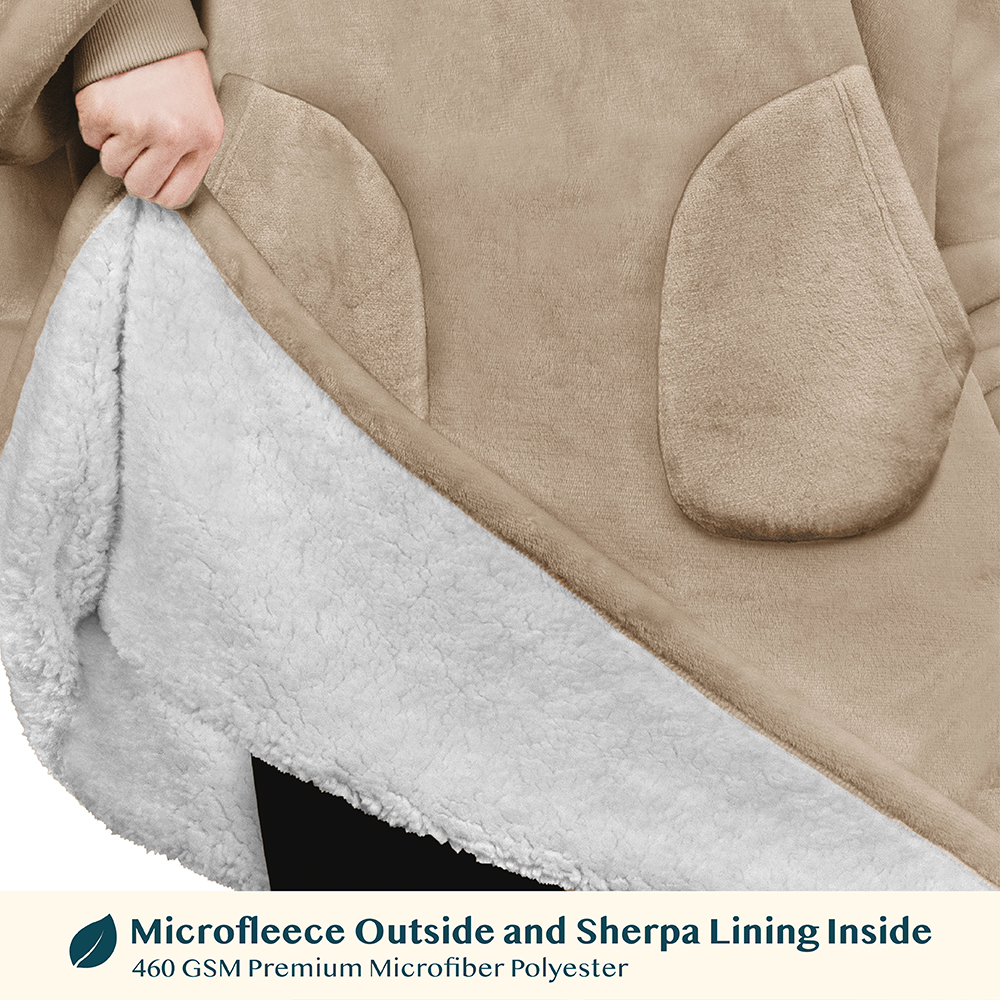 Blanket Sweatshirt Sherpa Lining Comfy Fleece Oversized Hoodie for Kids Teens - Picture 53 of 71