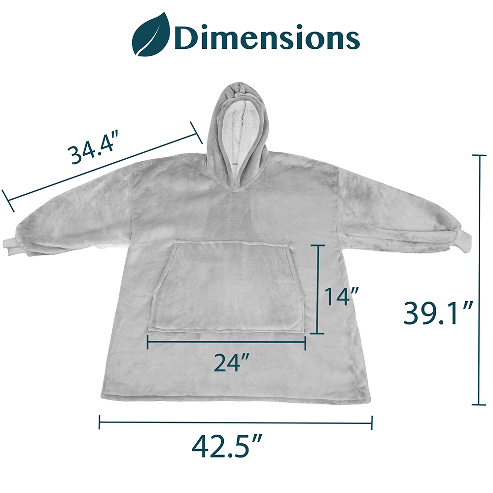 CÓMODA SUDADERA CON CAPUCHA Manta portátil con mangas con capucha bolsillo grande sherpa - Imagen 42 de 82