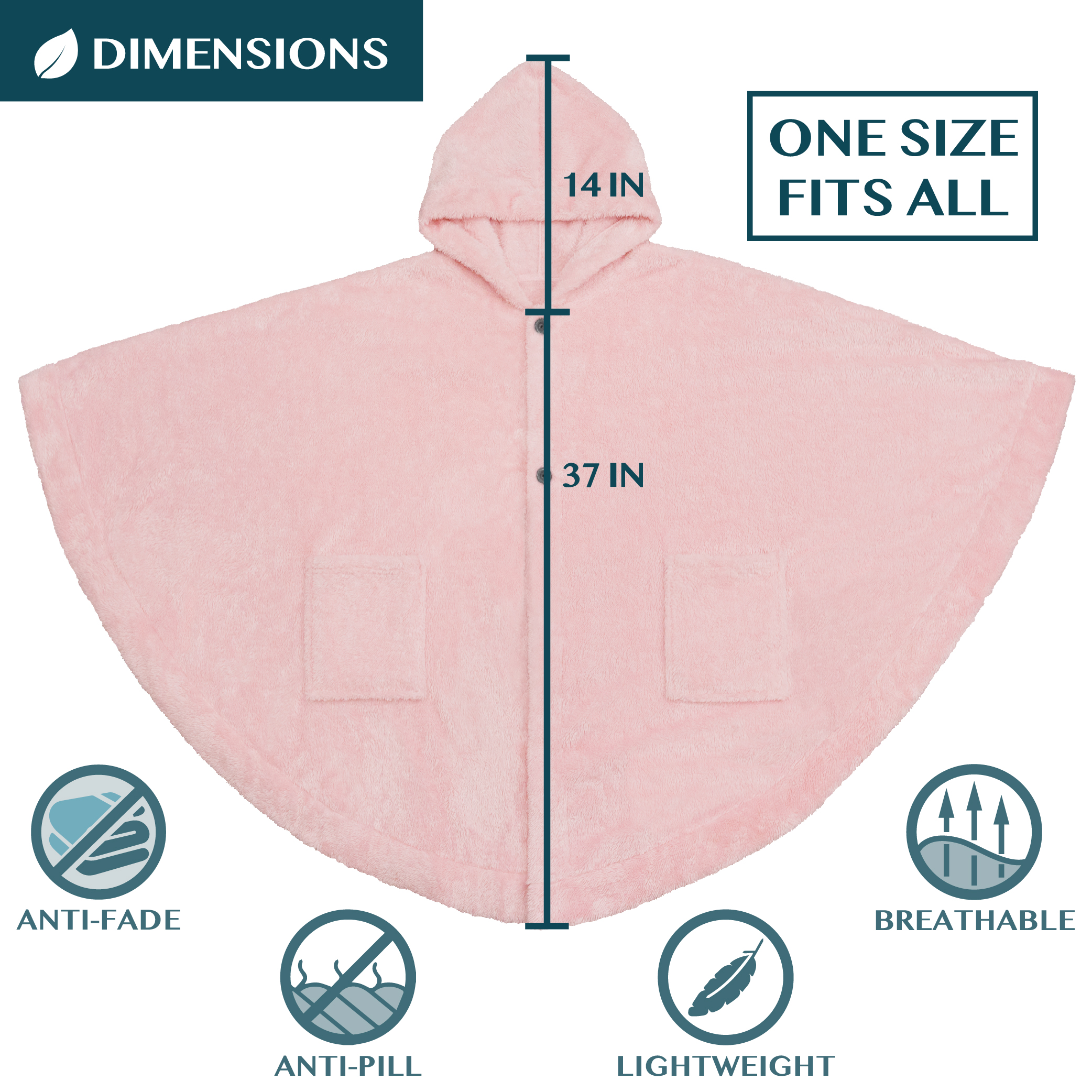 Poncho Manta con Capucha Usable Mantón Envoltura Capucha Bolsillos Suave Esponjoso Regalo - Imagen 60 de 81
