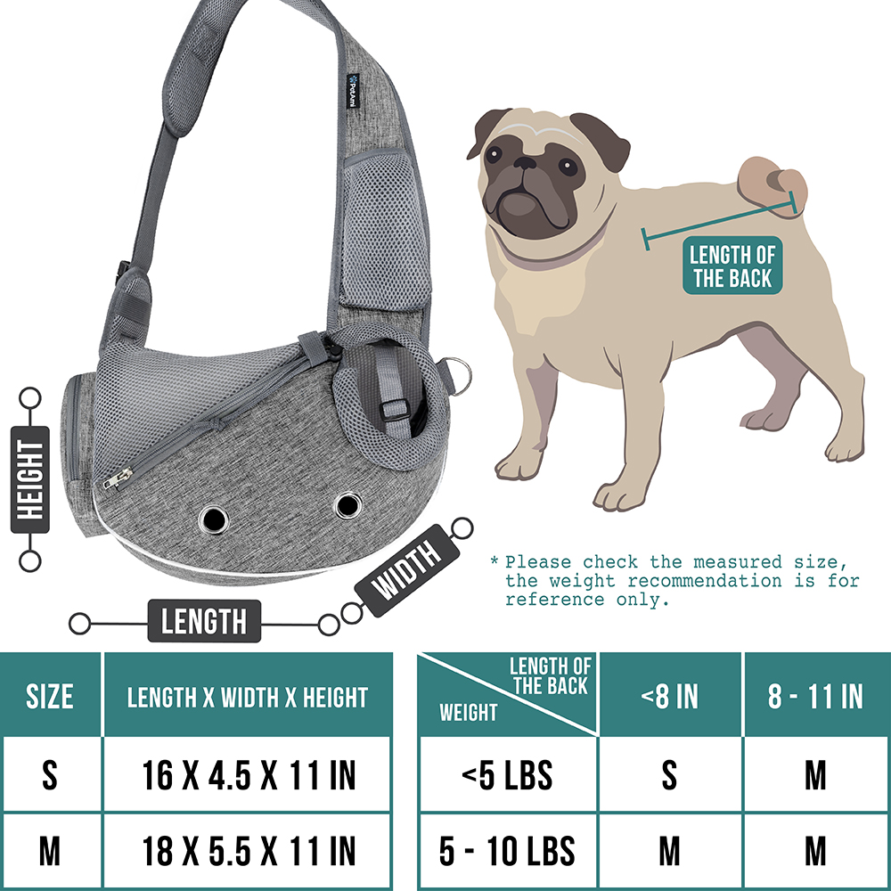 Pet Dog Sling Carrier Bag Mesh Puppy Carry Pack Shoulder Backpack Travel Tote M - Picture 10 of 35