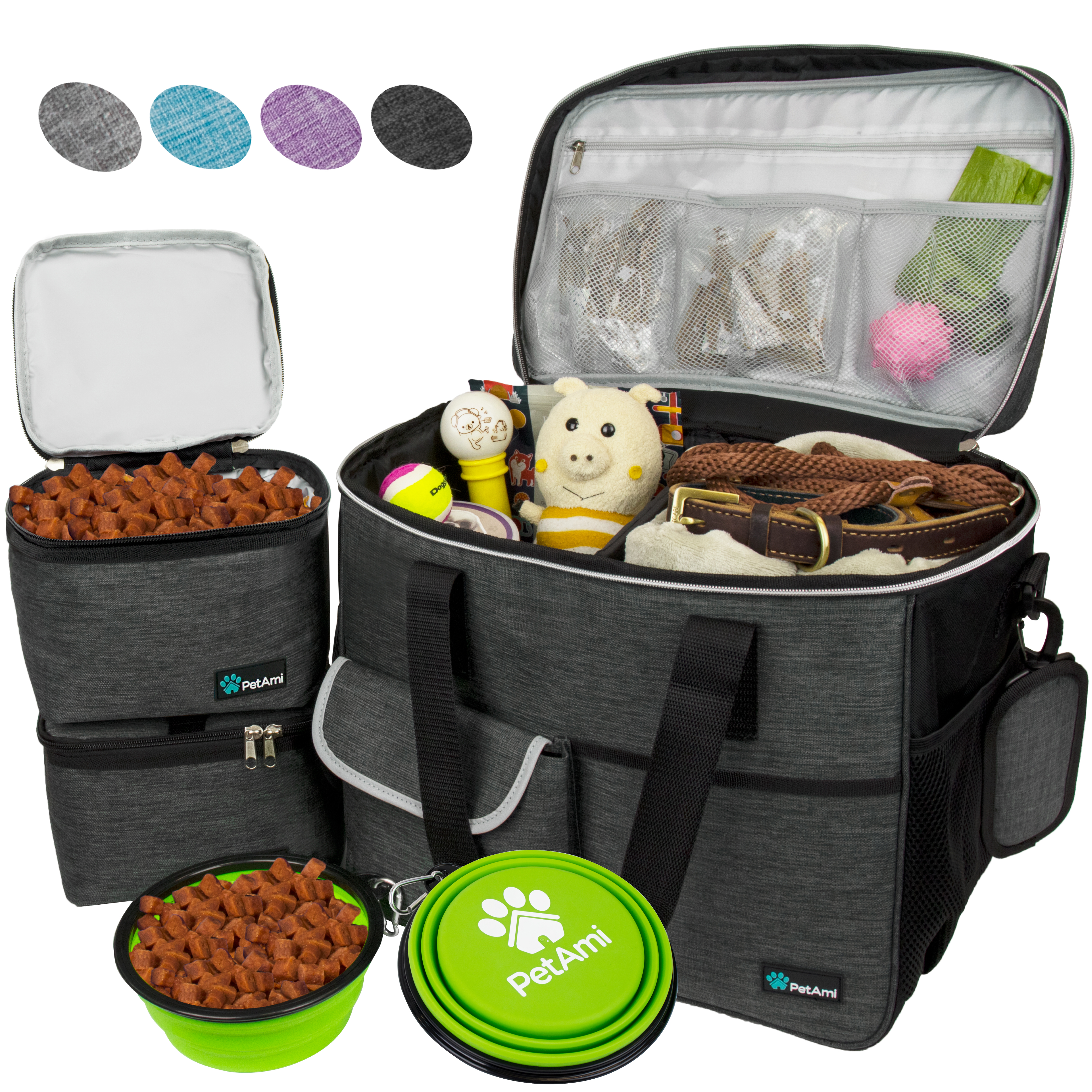 Pet Supply Travel Bag Set Weekend Tote Dog Gear Food Carrier Accessory Organizer - Picture 2 of 59
