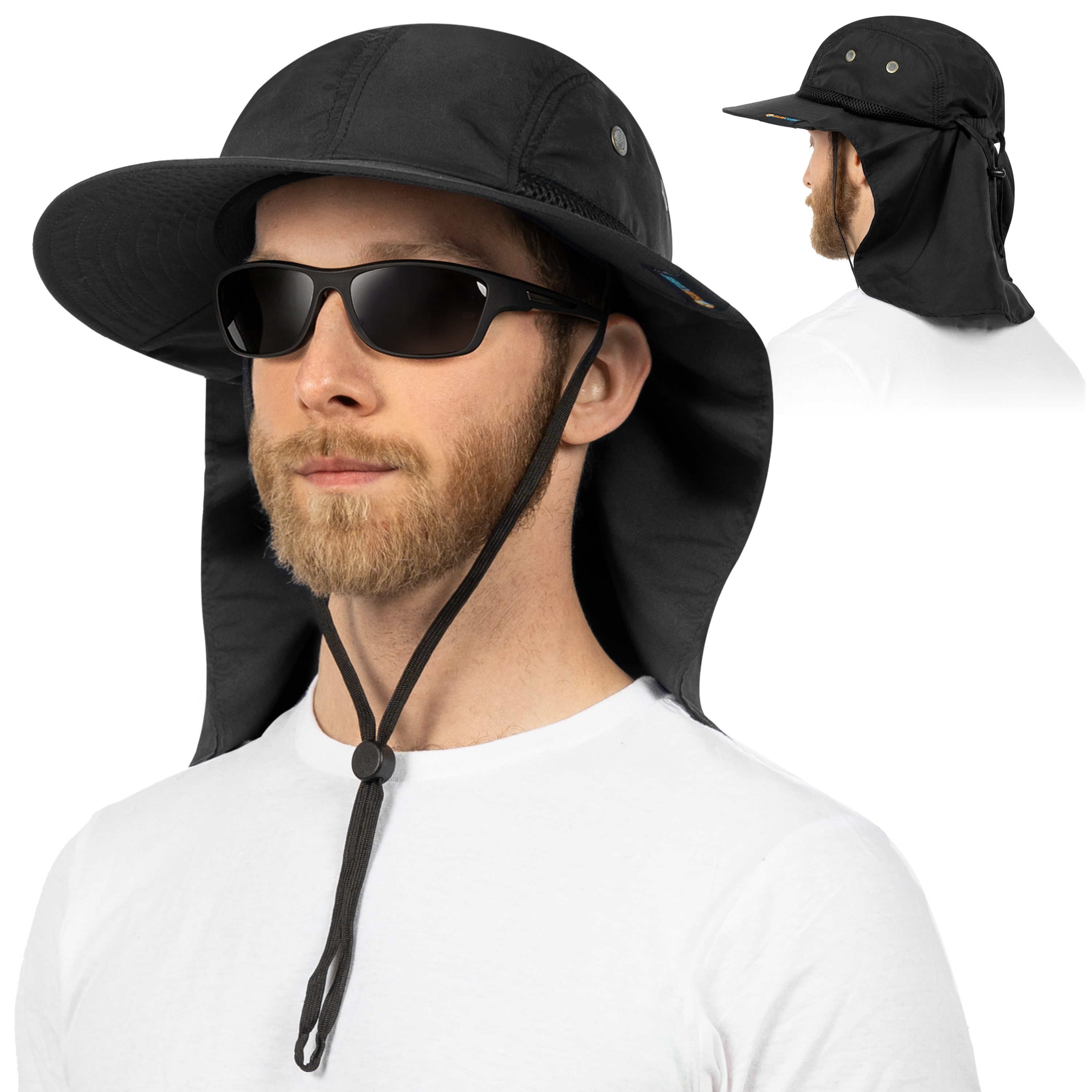 Wide Brim Sun Hat UV Protection Bucket Cap for Hiking Camping Fishing Safari Men