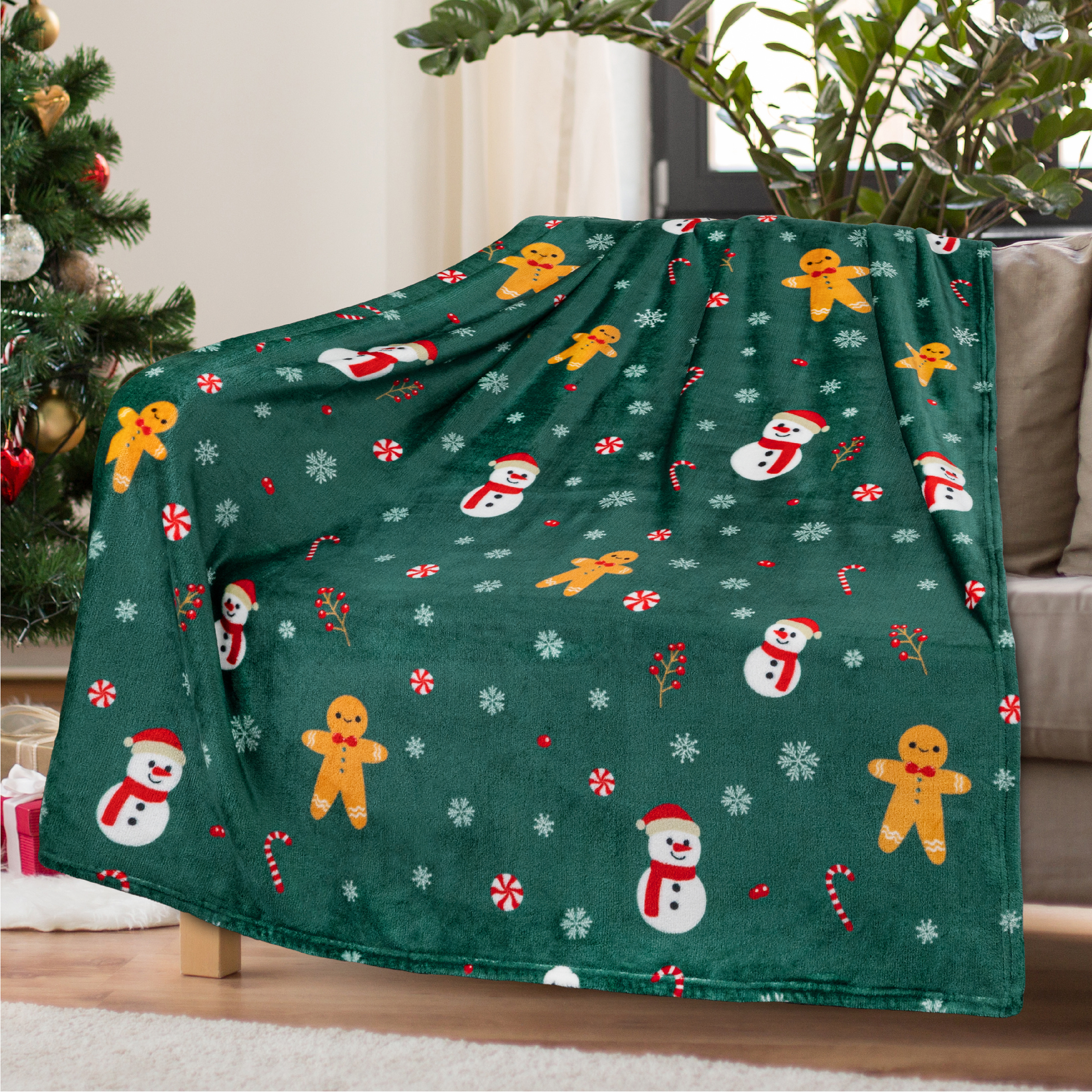 Merry Christmas Throw Blanket Holiday Pattern Decor Soft Fleece Sofa Couch Gift - Picture 20 of 110