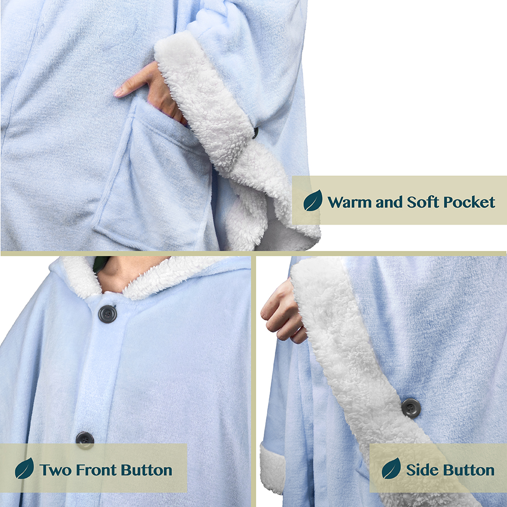 Manta portátil con capucha Angel Wrap para mujer acogedora poncho envolvente capucha tiro para adulto - Imagen 5 de 184
