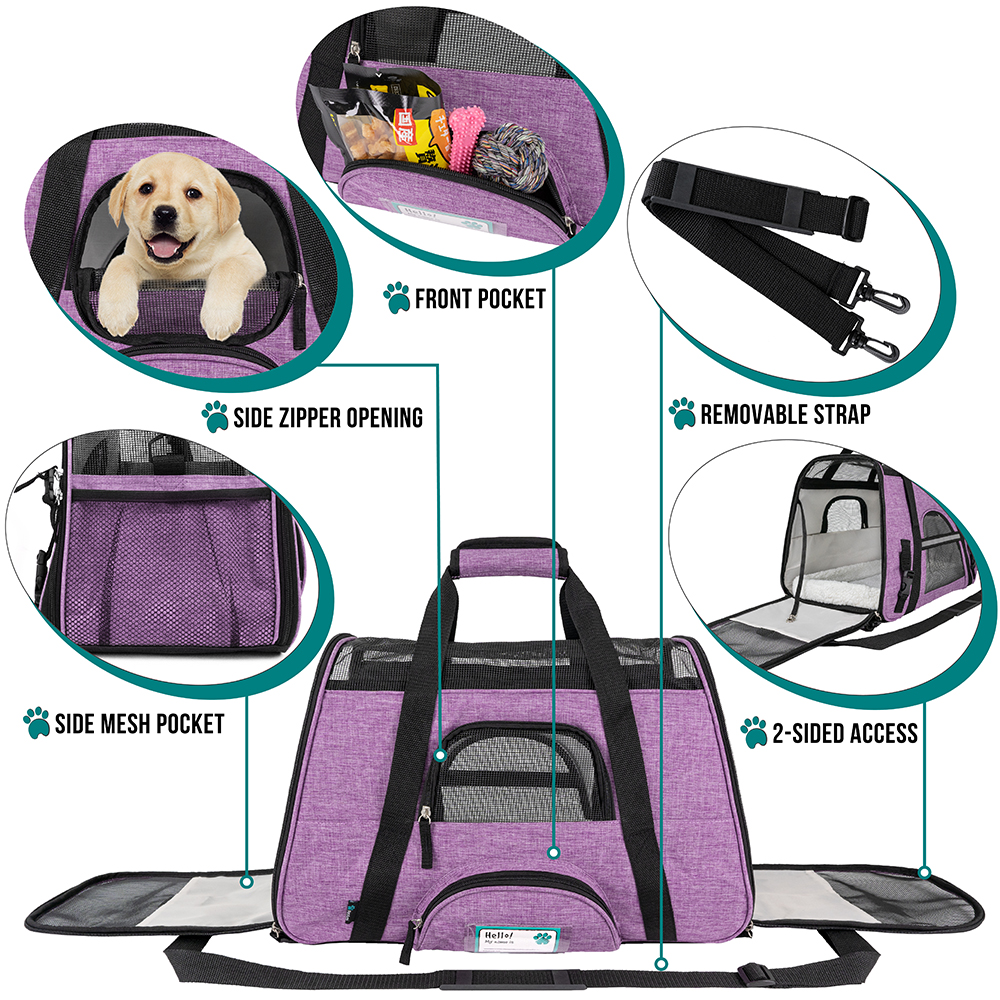 Pet Dog Cat Carrier Bag Soft Sided Comfort Travel Tote Case Airline Approved US - Picture 83 of 165