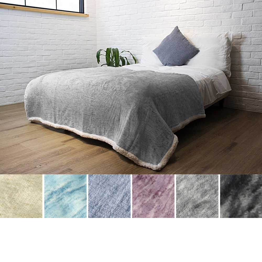 Sherpa Flannel Fleece Reversible Blanket Plush Soft Throw for Bed Couch Sofa - Picture 31 of 59