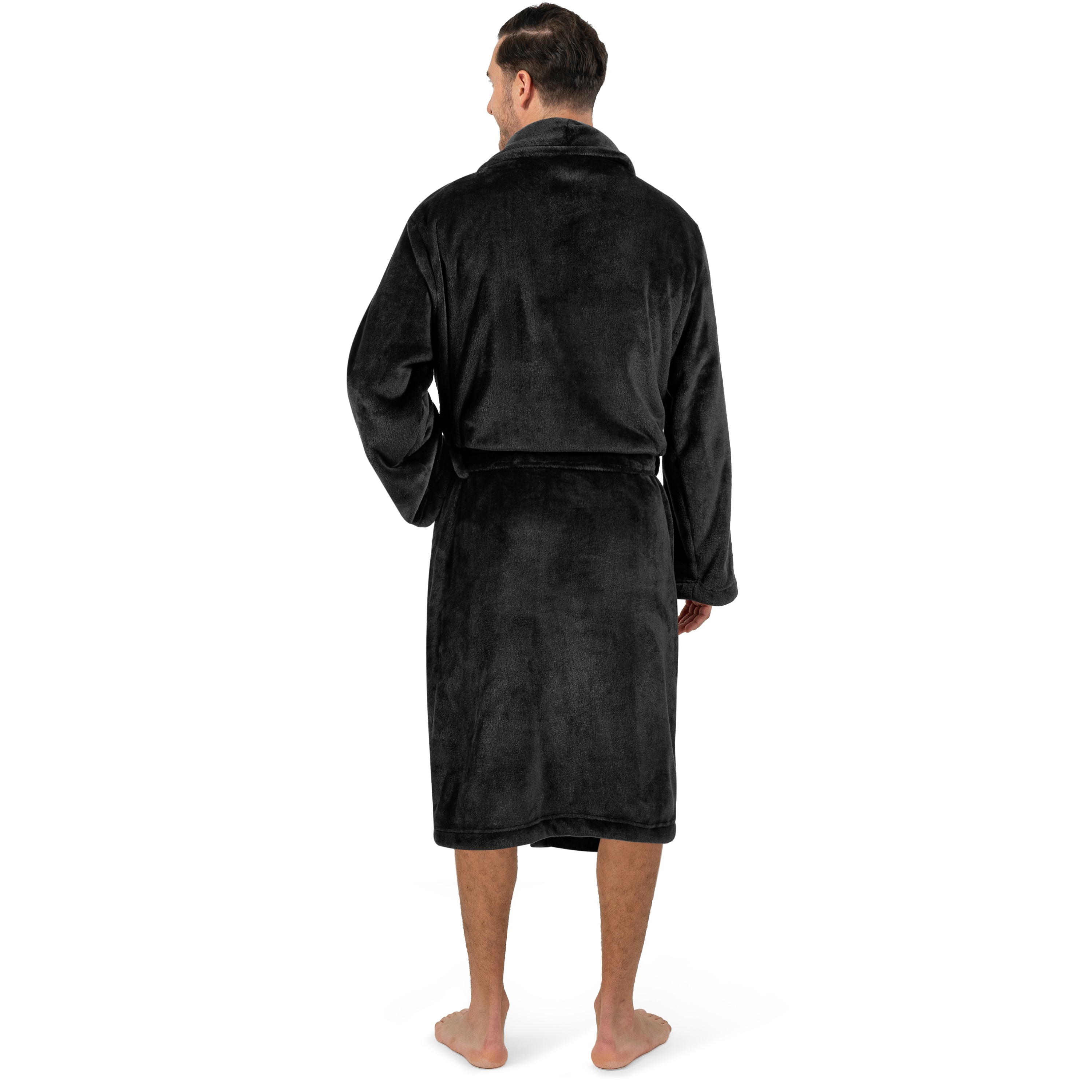 Leichter Herren Morgenmantel Mikrofaser Fleece Bademantel Lang Weich Spa Männer Bademantel - Bild 4 von 27