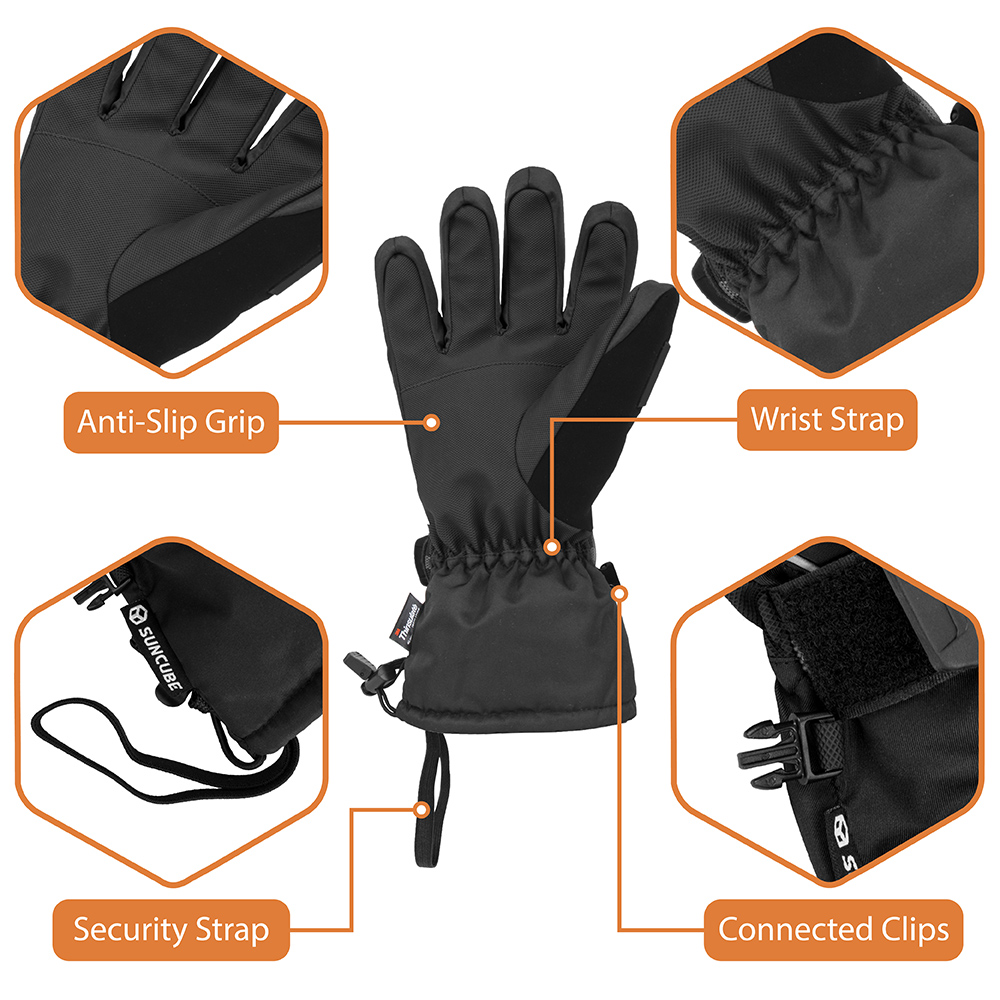 Waterproof Winter Thermal Ski Gloves Snow Insulated Warm Snowboard Hiking Men - Picture 7 of 23