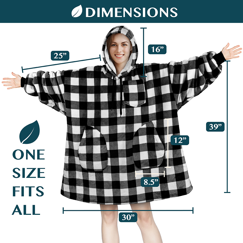 Manta Sudadera Sherpa Forro Felpa Suave Cómoda Vellón Gran Tamaño Sudadera con Capucha Bolsillo - Imagen 35 de 118