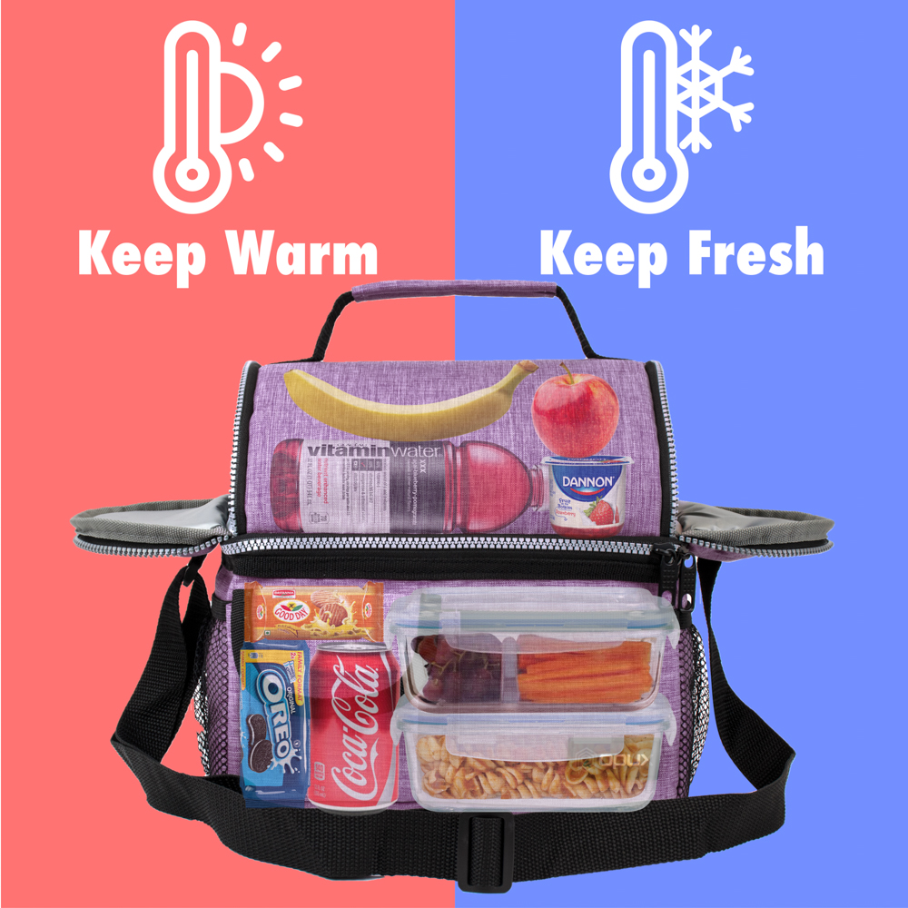 Opux Double Decker Lunch Box Men Women, Insulated Leakproof Cooler