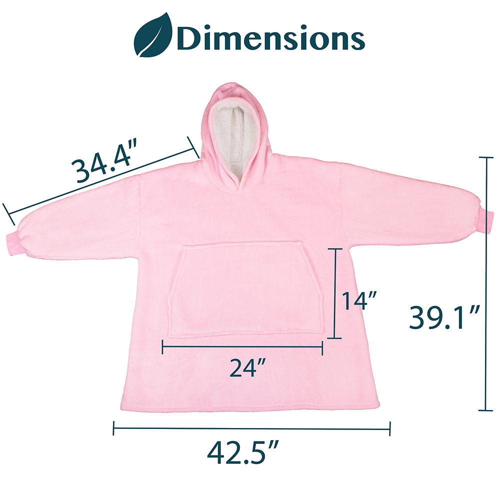 HOODIE SWEATSHIRT Wearable Comfy Blanket With Hood Sleeves Large Pocket Sherpa - Picture 23 of 49