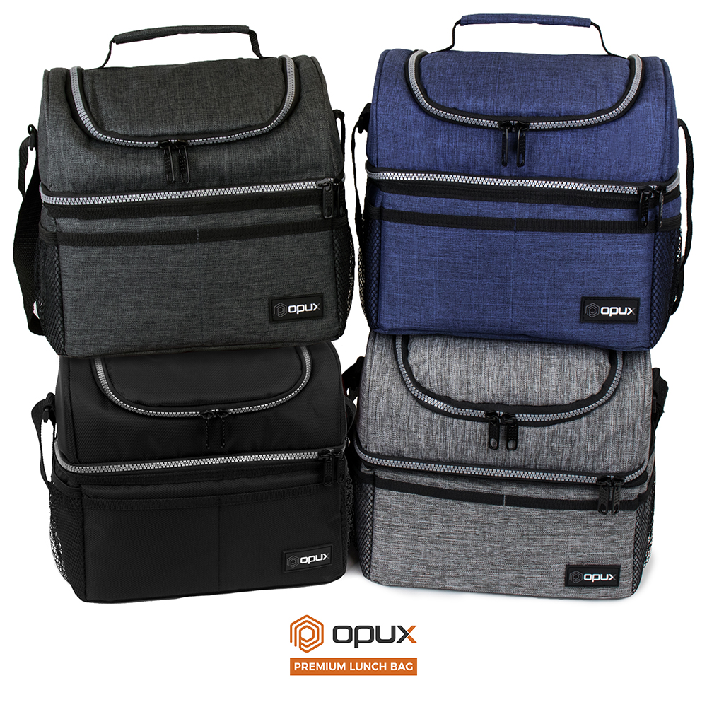 Insulated Lunch Bag Box for Women Men Kid Double Deck Cooler Hot Cold Adult Tote - Picture 8 of 81