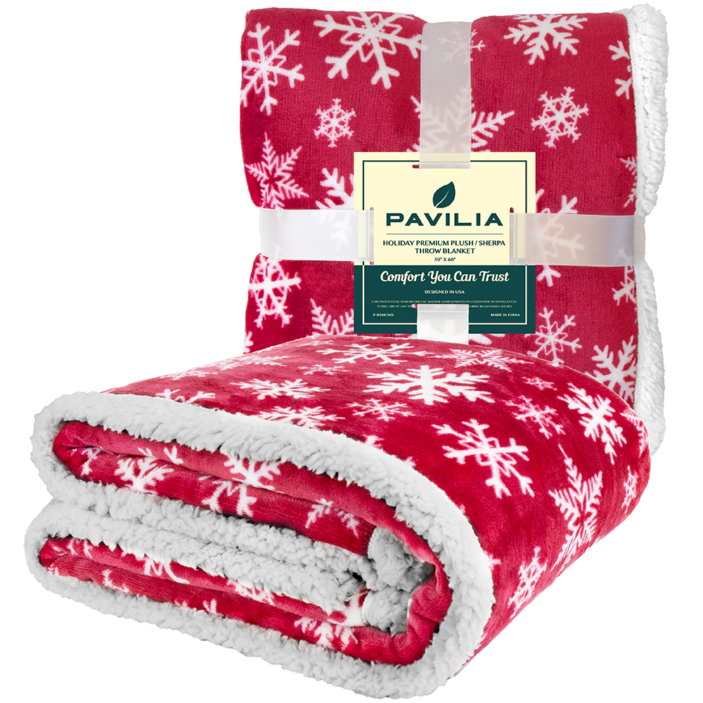 Christmas Blanket Microfiber Fleece Plaid Sherpa Holiday Throw for Couch Sofa - Picture 55 of 68