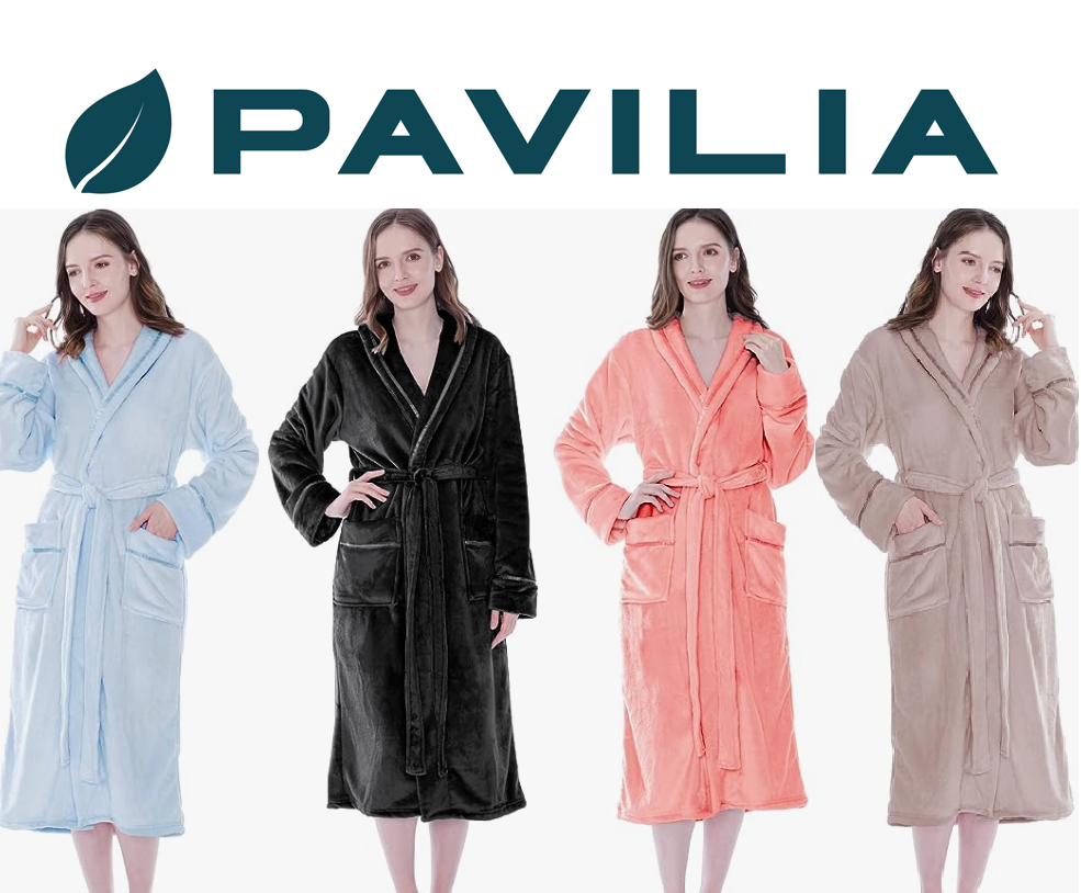 Womens Robe Soft Fleece Satin Trim Night Spa Ladies Bathrobe Home Sleepwear Long - Picture 2 of 94