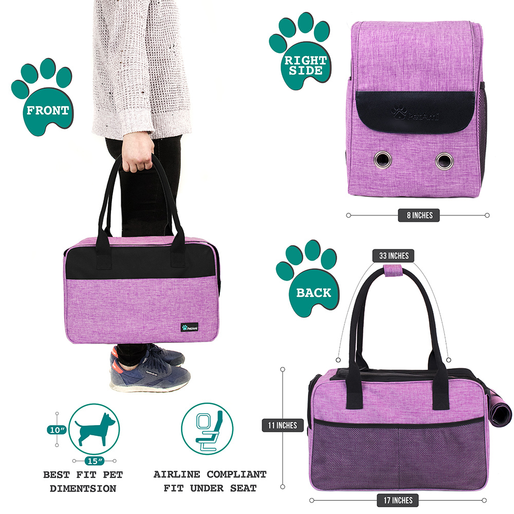 Pet Dog Cat Carrier Travel Tote Bag Comfort Puppy Purse Case Soft Sided Airline - Picture 18 of 39
