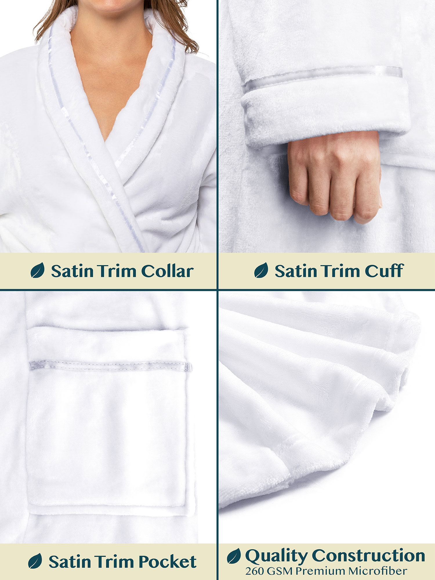 Women Fleece Bath Robe Plush Shawl Collar Spa Robe Soft Microfiber Long Bathrobe - Picture 88 of 99