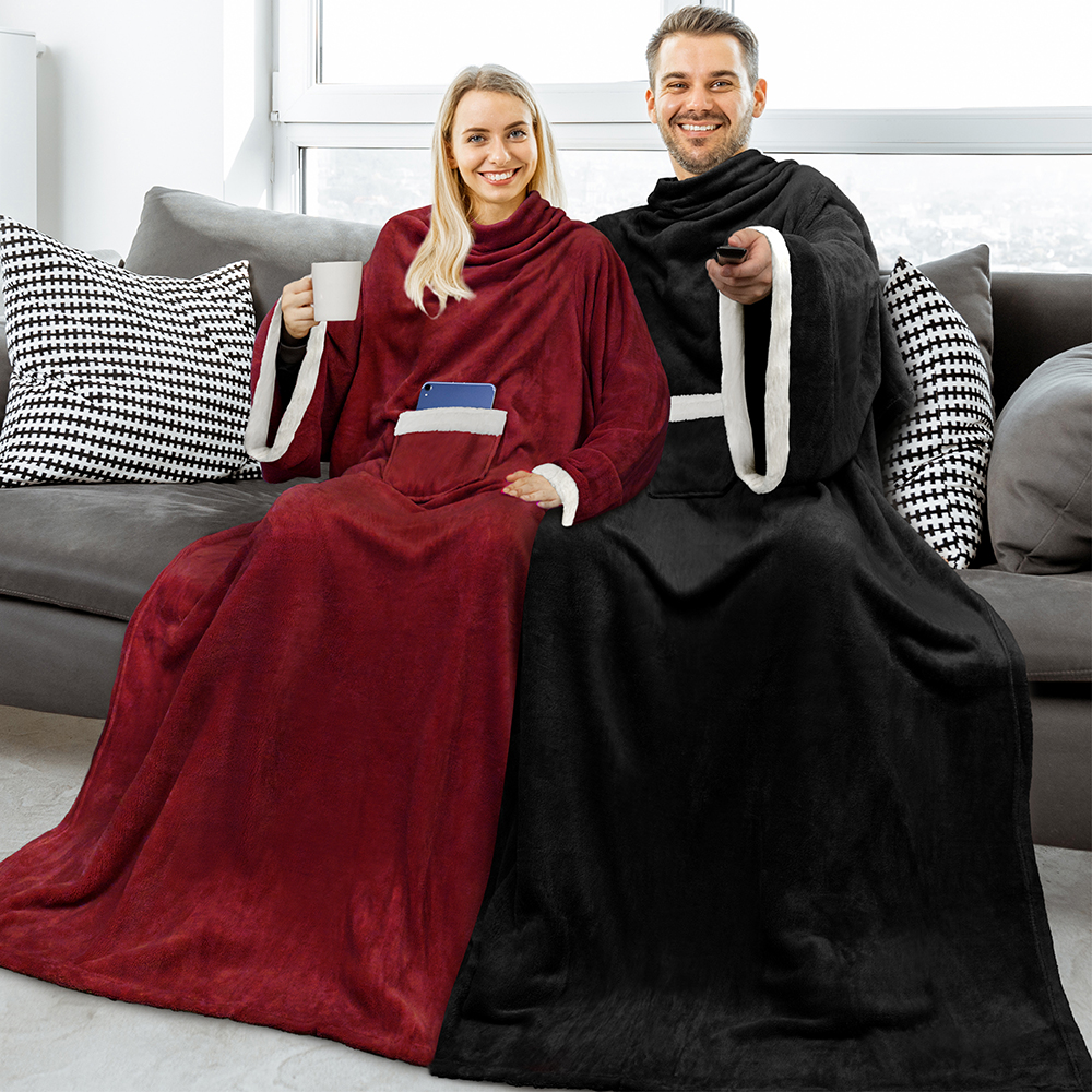 Manta Usable con Mangas Bolsillo Vellón Cálida TV Salón Manta Regalo Adultos - Imagen 116 de 117