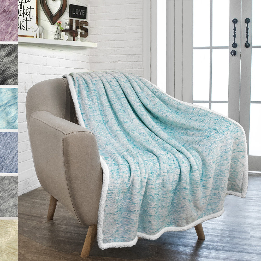 Sherpa Flannel Fleece Reversible Blanket Plush Soft Throw for Bed Couch Sofa - Picture 42 of 59