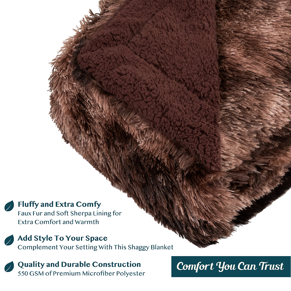 Luxurious Faux Fur Blanket Soft Warm Fluffy Sherpa Sofa Throw Shaggy Soft Plush - Picture 60 of 100
