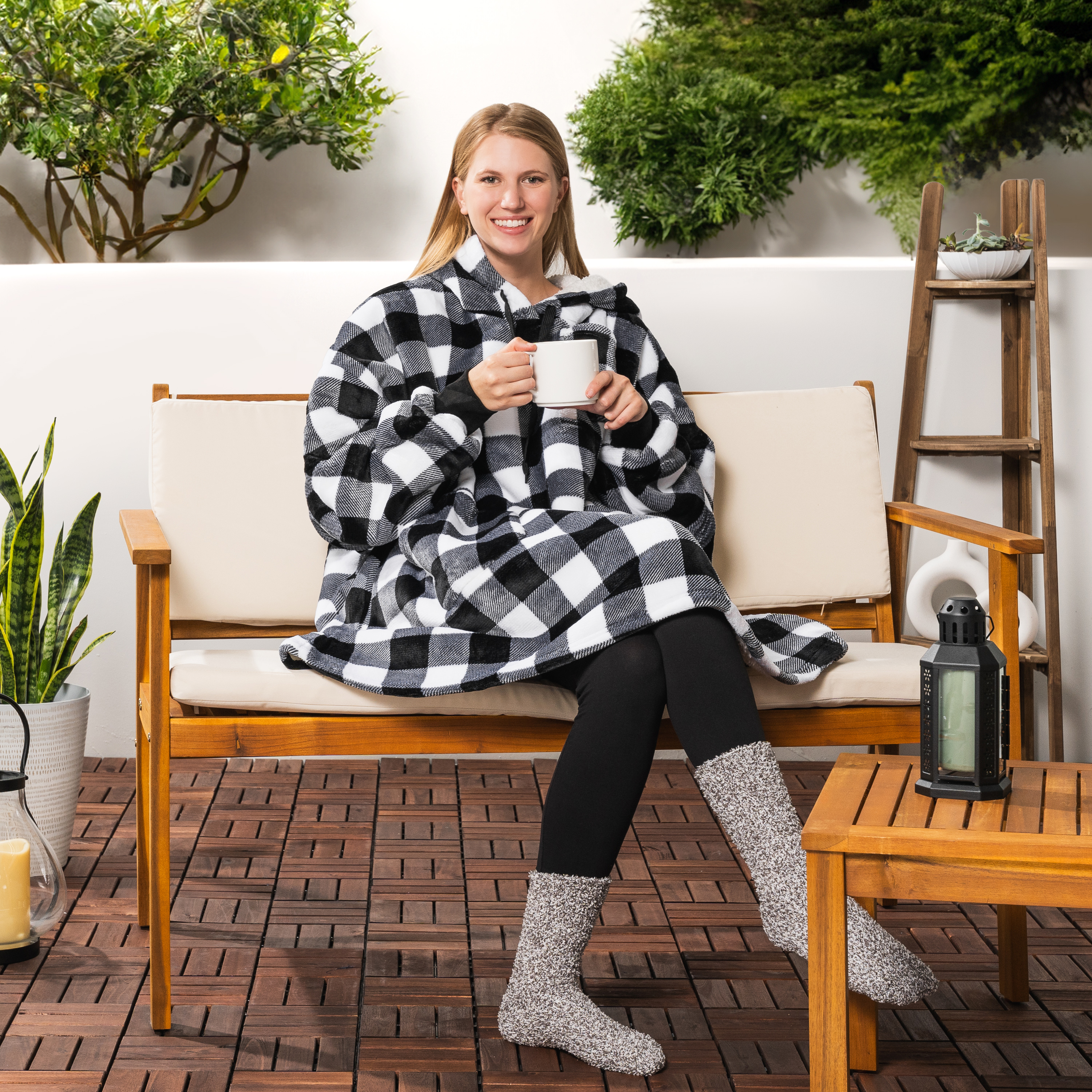 Manta Sudadera Sherpa Forro Felpa Suave Cómoda Vellón Gran Tamaño Sudadera con Capucha Bolsillo - Imagen 33 de 118