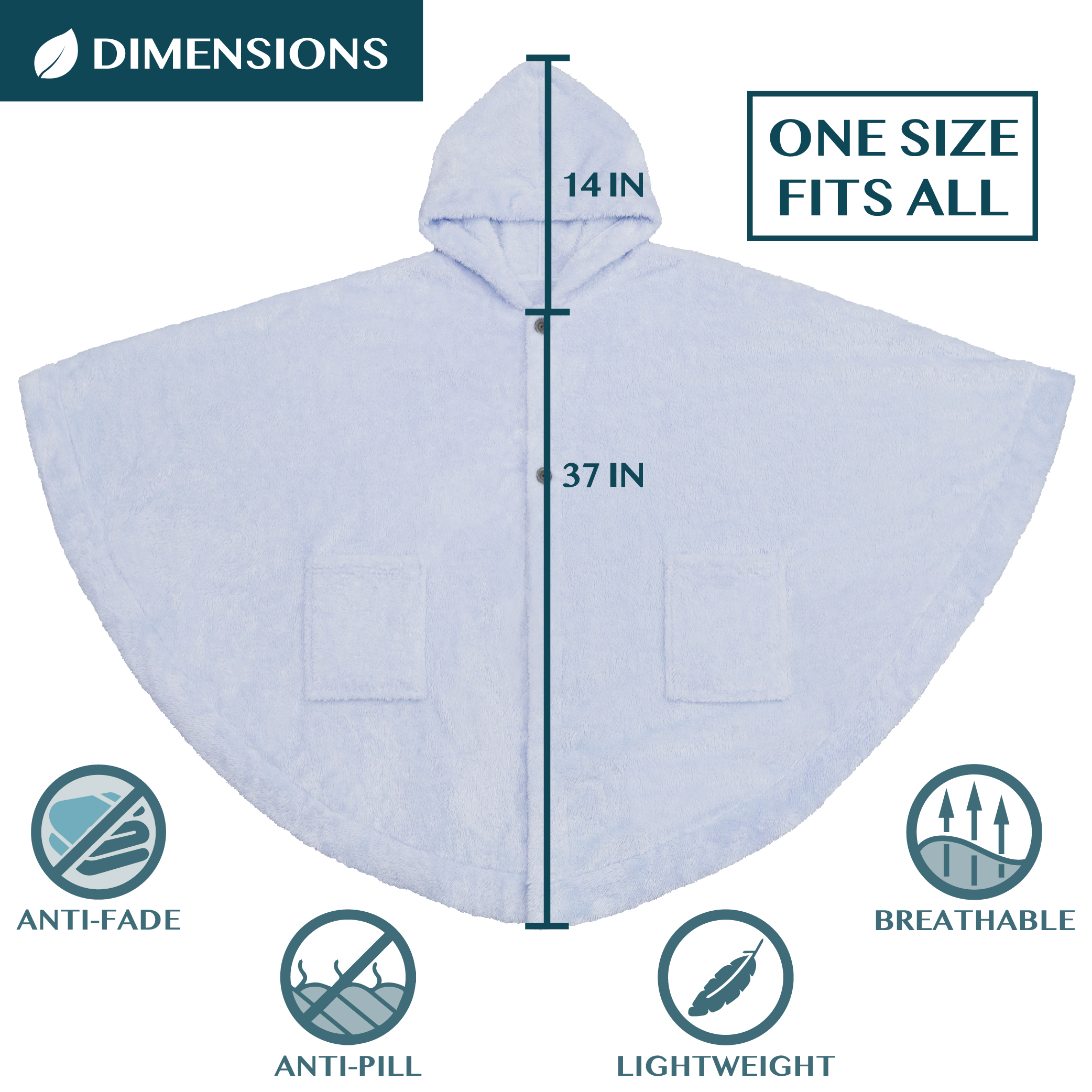 Poncho Manta con Capucha Usable Mantón Envoltura Capucha Bolsillos Suave Esponjoso Regalo - Imagen 41 de 81