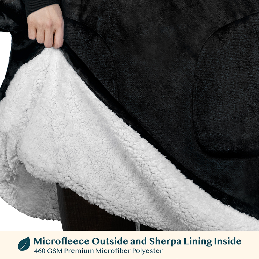 Manta Sudadera Sherpa Forro Felpa Suave Cómoda Vellón Gran Tamaño Sudadera con Capucha Bolsillo - Imagen 9 de 118