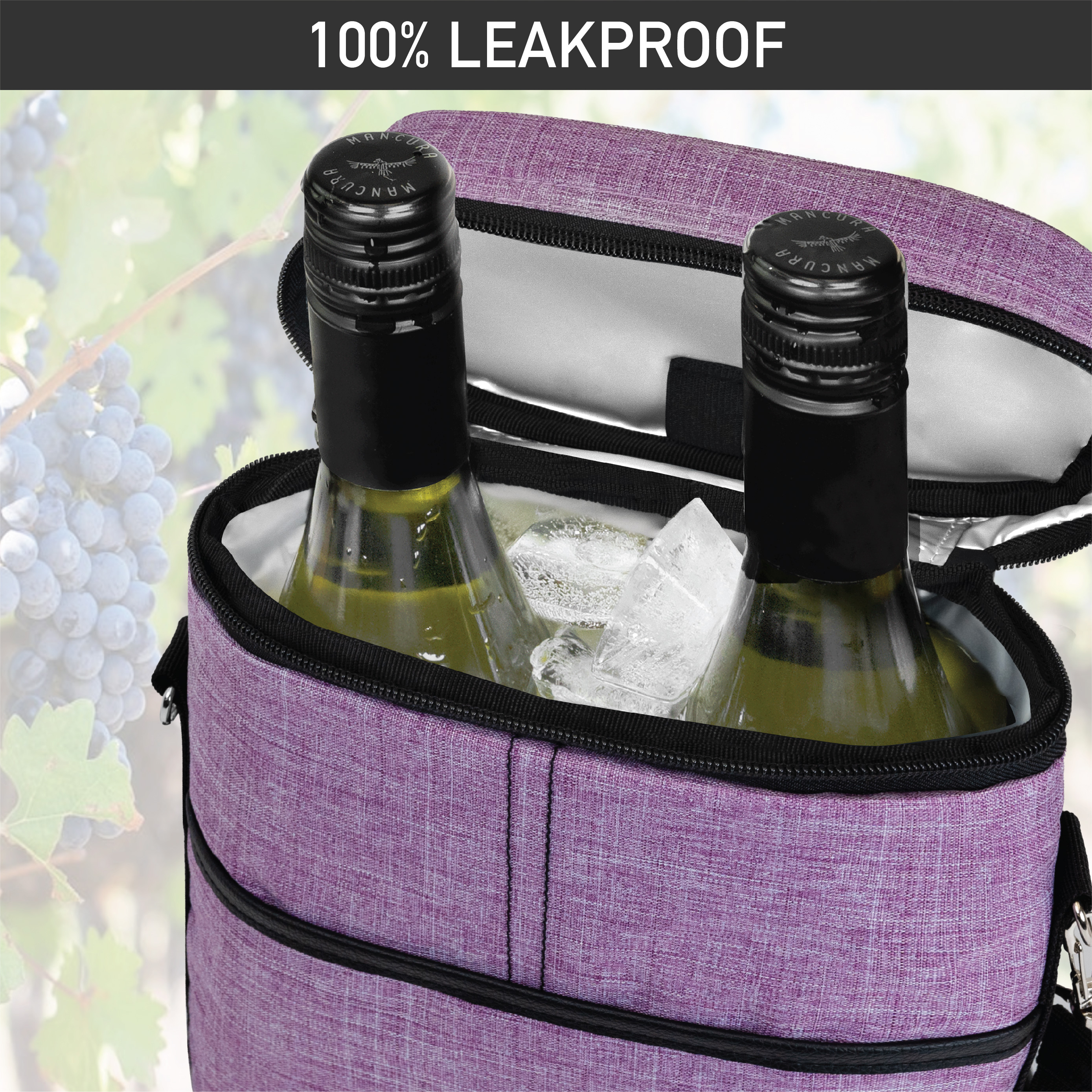 Insulated Wine Carrier Tote Bag Two 2 Bottle Padded Cooler Bag Travel Protection - Picture 64 of 85