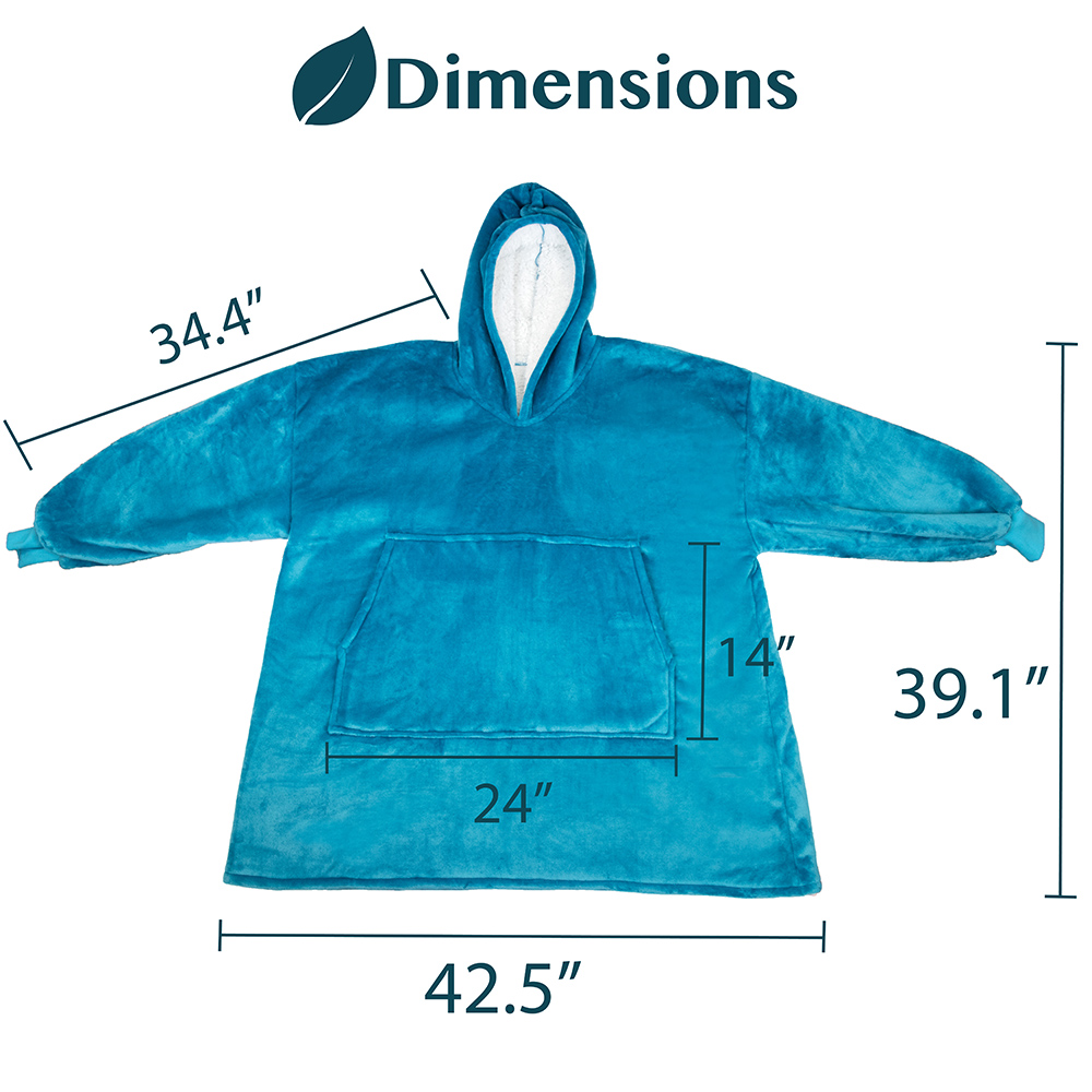 HOODIE SWEATSHIRT Wearable Comfy Blanket With Hood Sleeves Large Pocket Sherpa - Picture 39 of 49