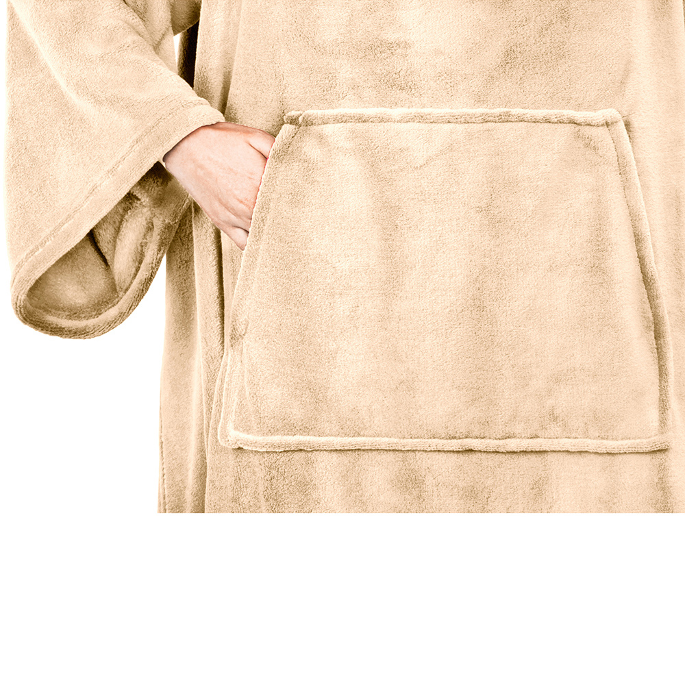 Fleece Wearable TV Blanket with Sleeves Front Pocket Robe Warn Soft Blanket Gift - Picture 40 of 168