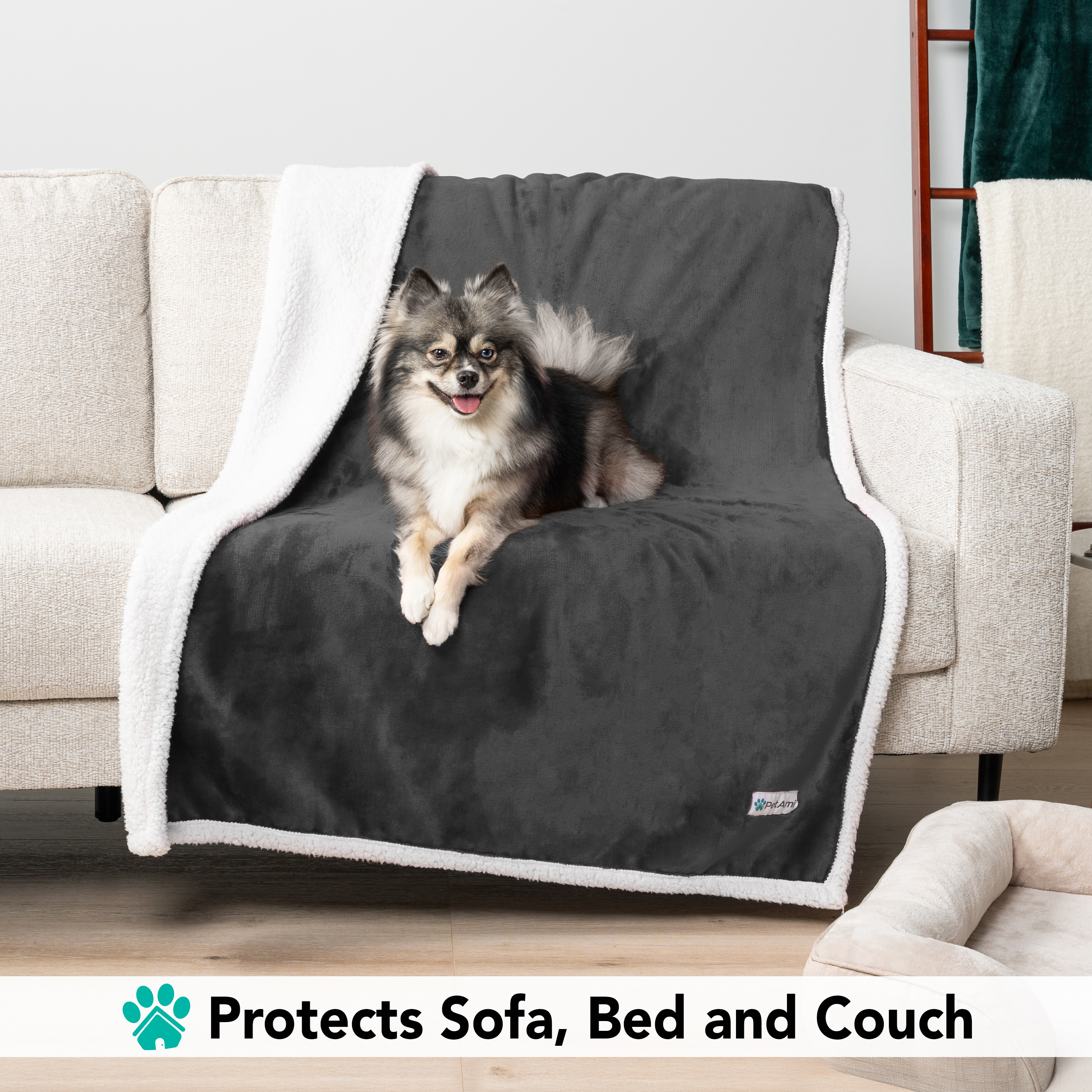 Haustierdecke für kleine mittelgroße Hunde Welpen Katze Kätzchen wendbar weiches Fleece Sherpa - Bild 28 von 70