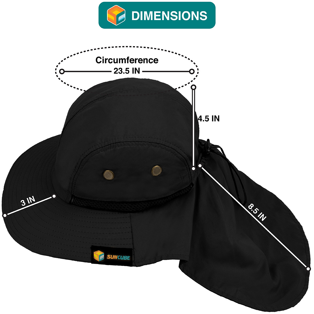 Wide Brim Sun Hat UV Protection Bucket Cap for Hiking Camping Fishing Safari Men