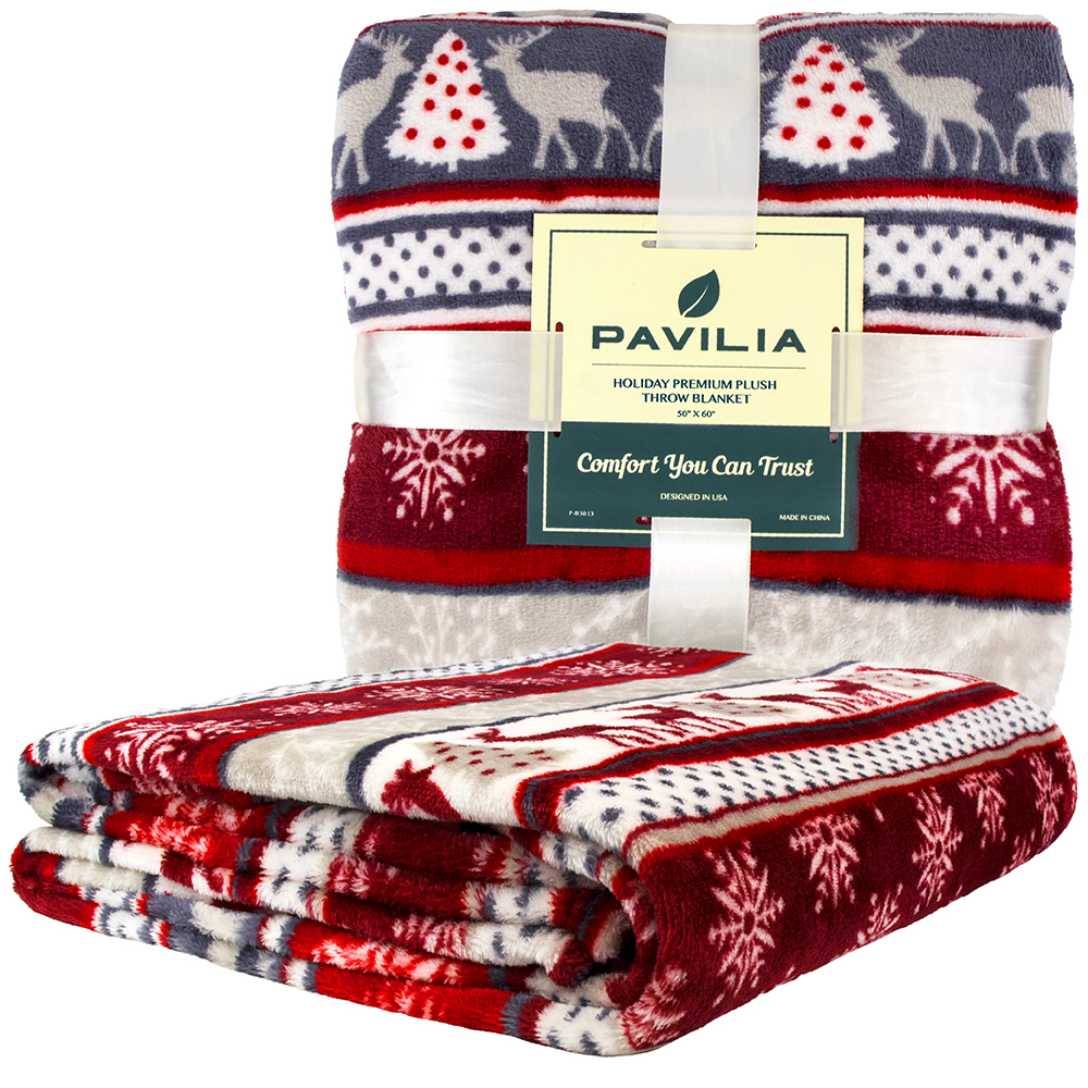 Merry Christmas Throw Blanket Holiday Pattern Decor Soft Fleece Sofa Couch Gift - Picture 39 of 110