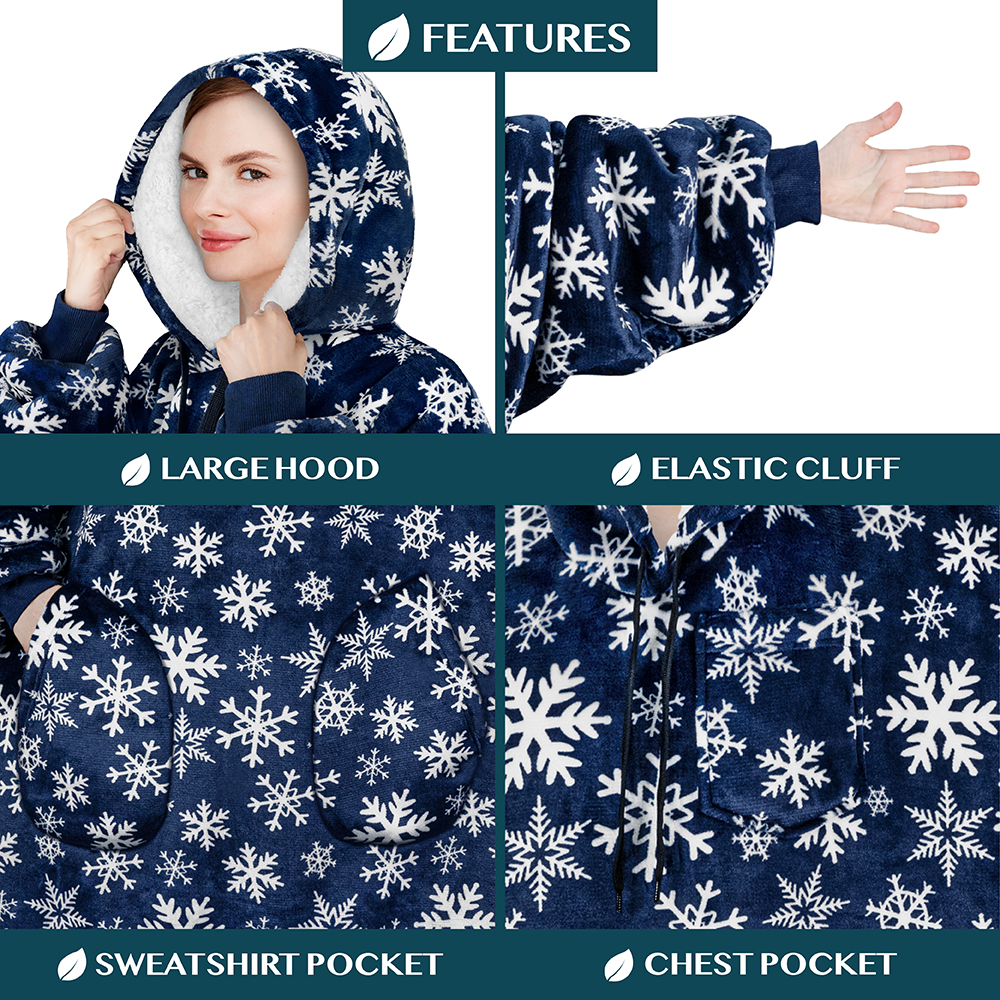 Manta Sudadera Sherpa Forro Felpa Suave Cómoda Vellón Gran Tamaño Sudadera con Capucha Bolsillo - Imagen 14 de 118