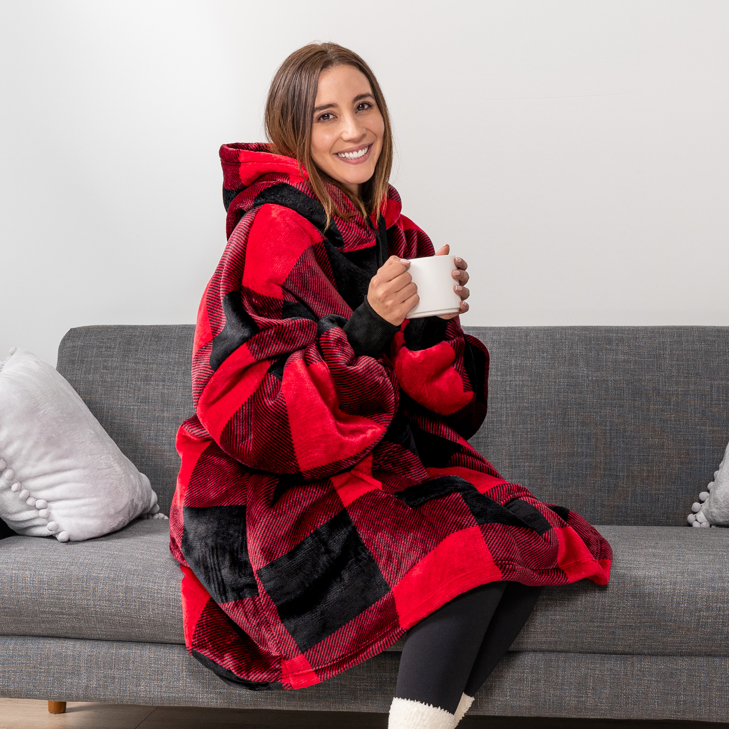 Blanket Sweatshirt Sherpa Plush Soft Comfy Fleece Oversized Hoodie Pocket Gift - Picture 78 of 117