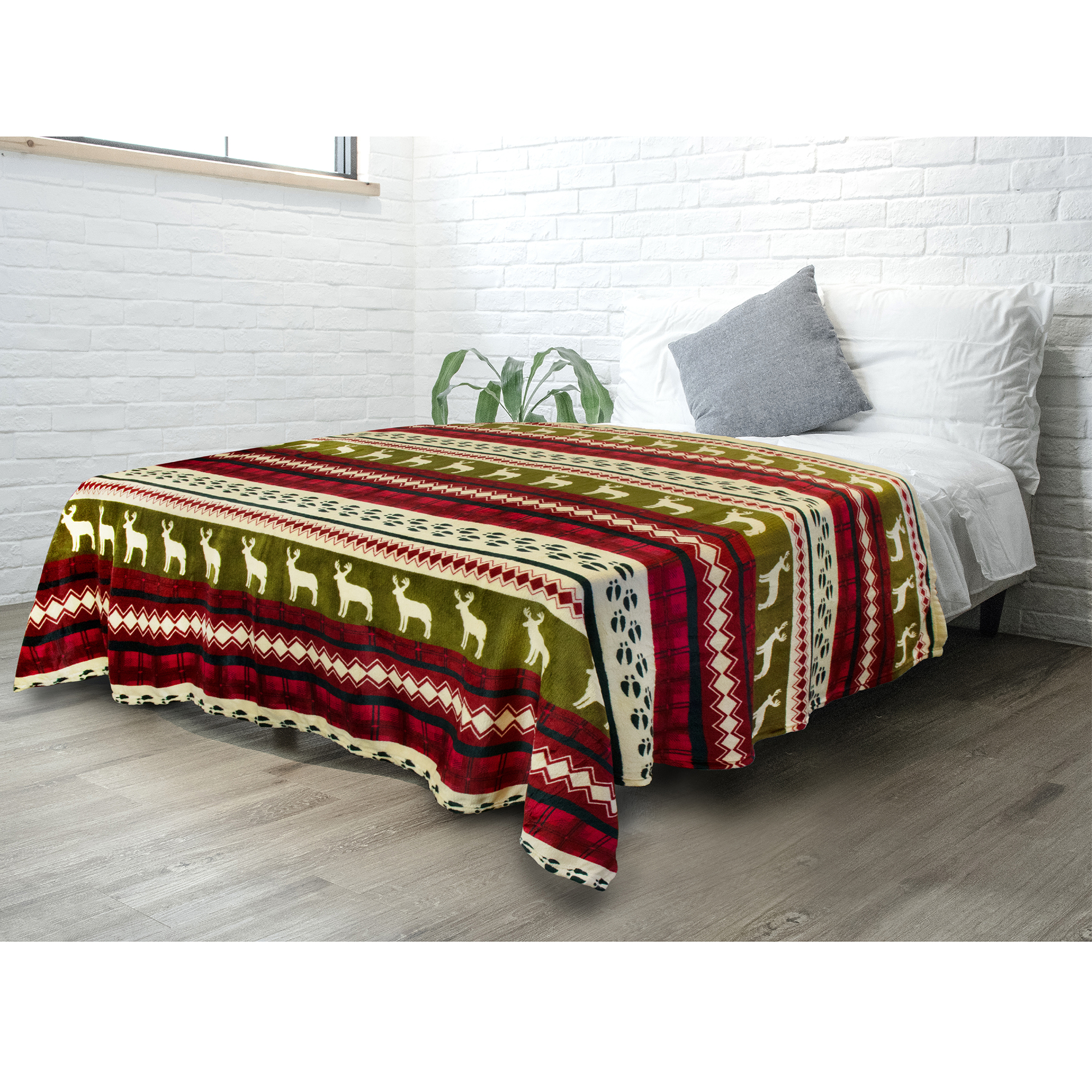 Merry Christmas Throw Blanket Holiday Pattern Decor Soft Fleece Sofa Couch Gift - Picture 19 of 110