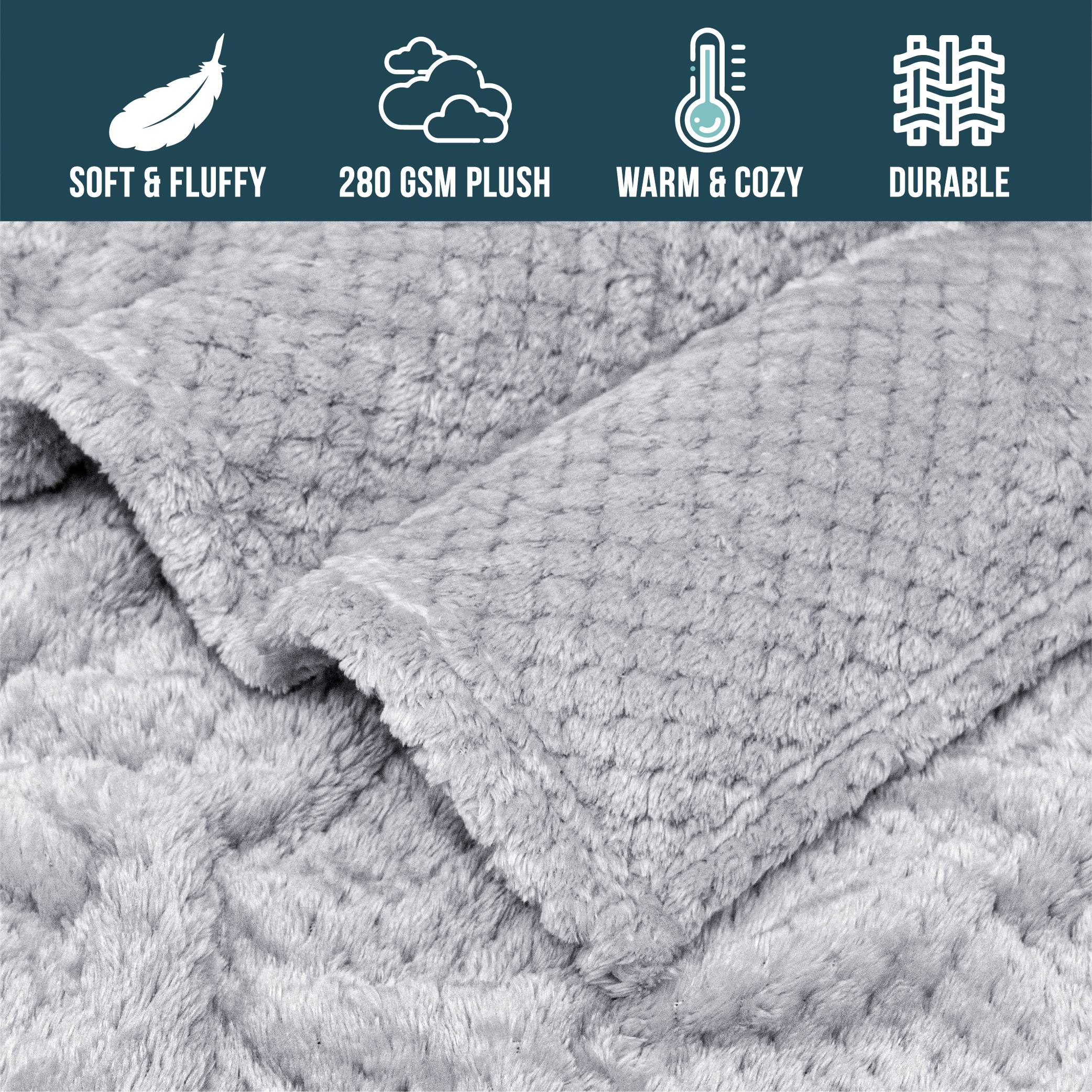 Throw Blanket for Sofa Couch Bed Lightweight Microfiber Polyester Waffle Pattern - Picture 93 of 190